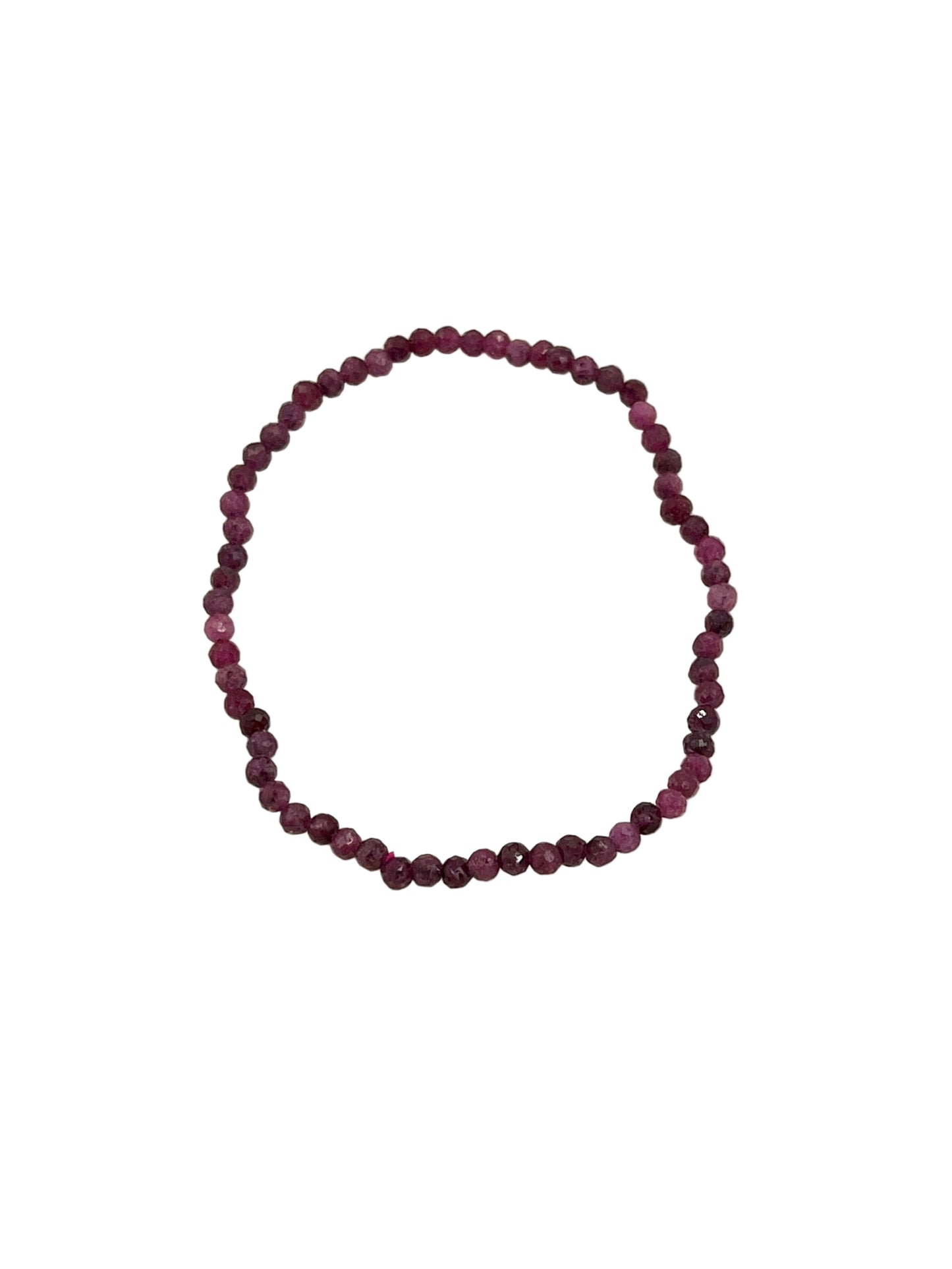 Faceted Ruby Stretchy Bracelets