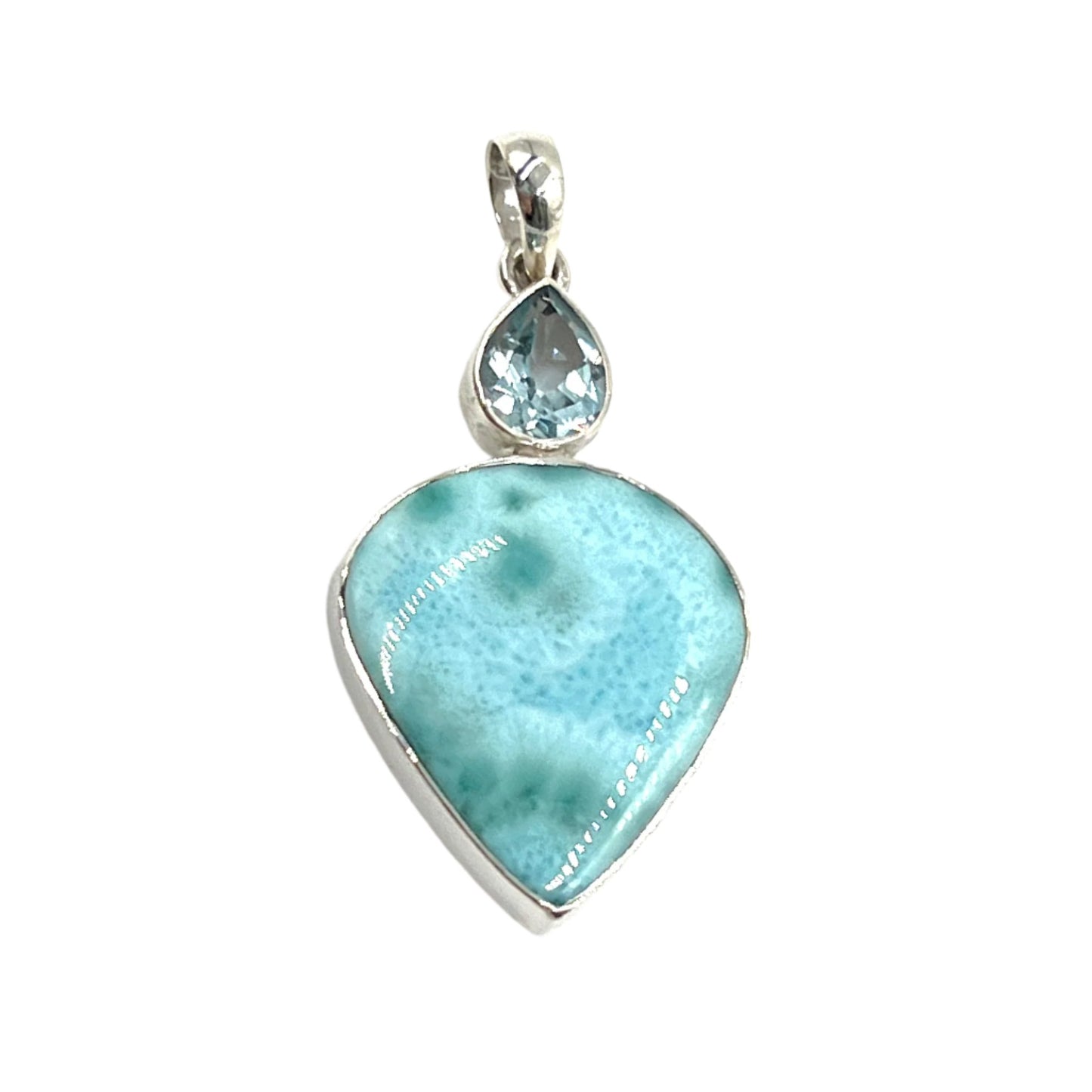 Sterling Silver Larimar & Blue Topaz Pendants