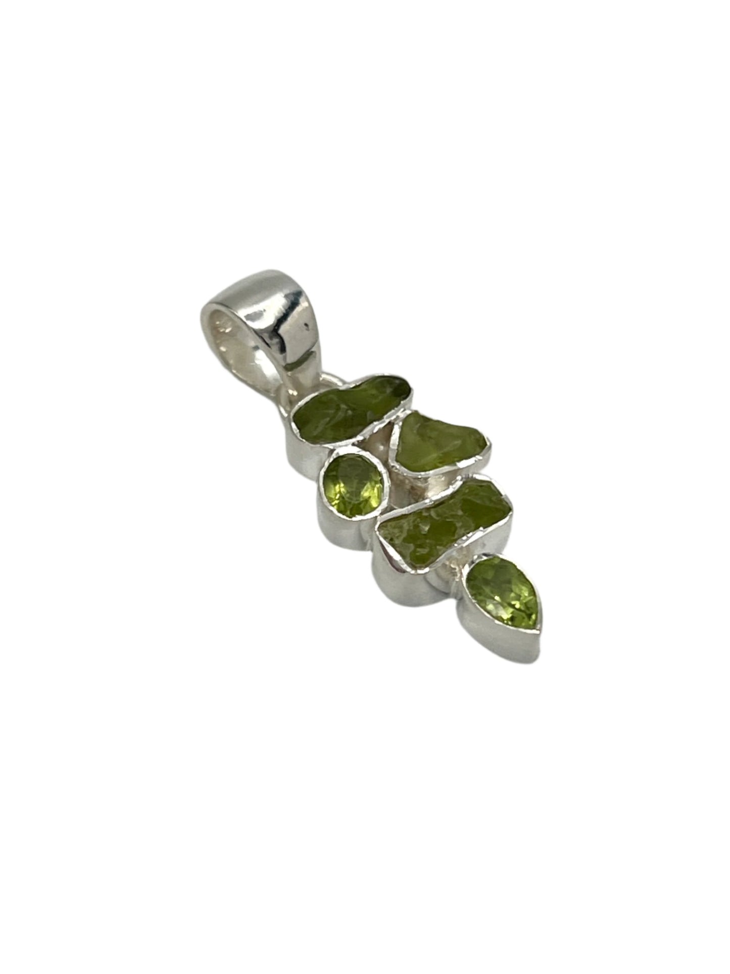 Sterling Silver Peridot Freeform Pendants