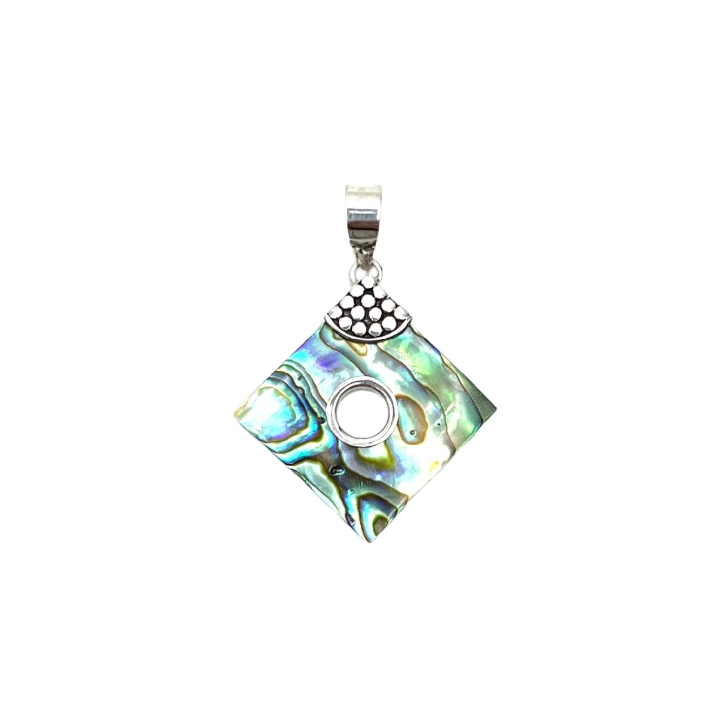 Sterling Silver Diamond Abalone Pendants
