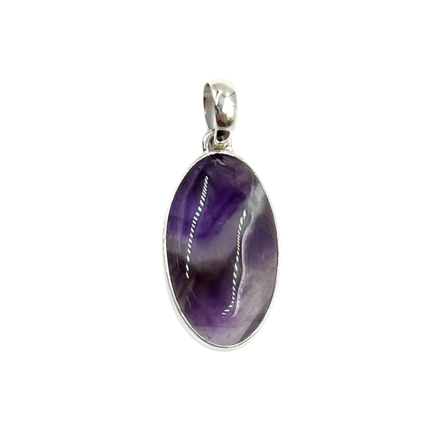 Chevron Amethyst Oval Pendants