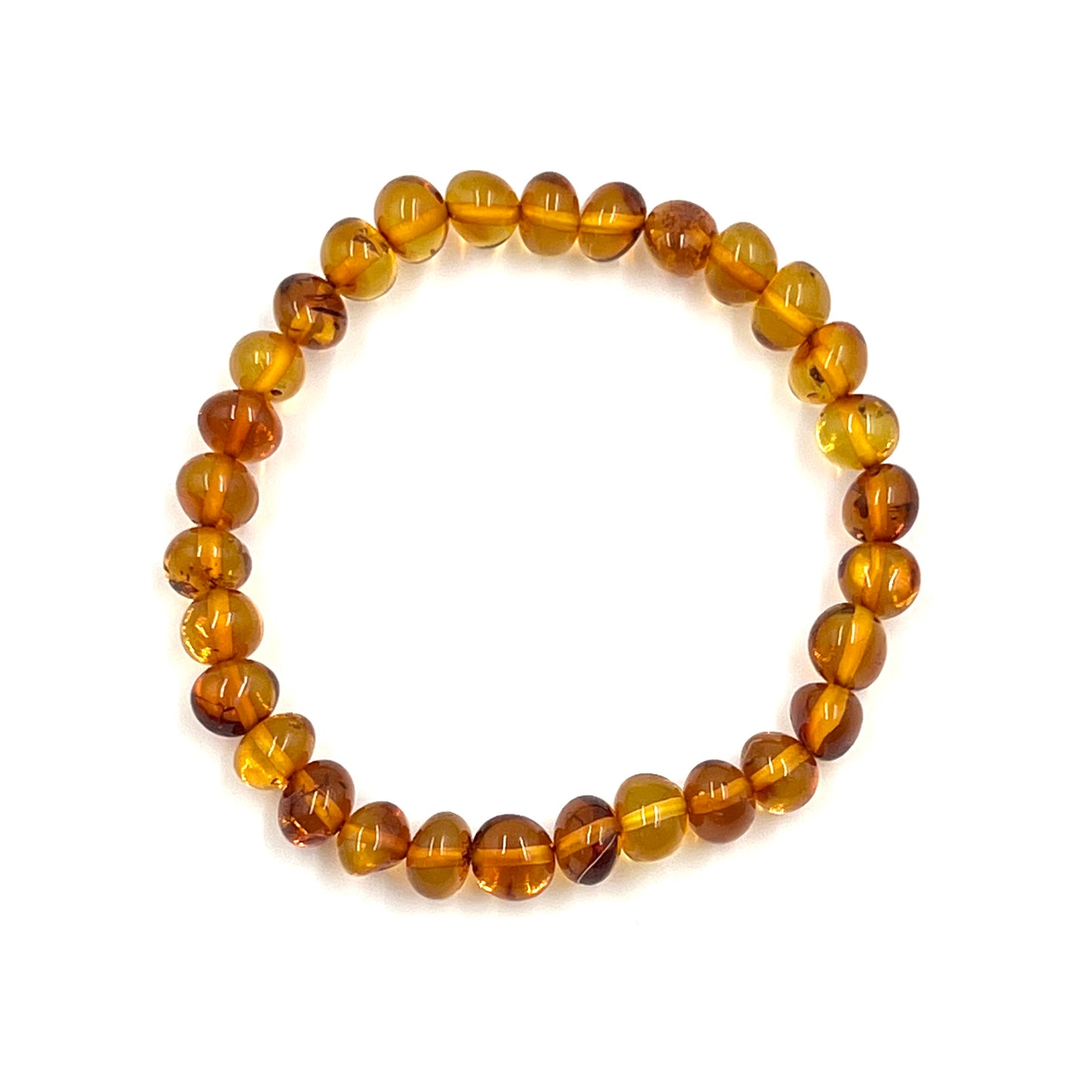 Polished Honey Amber Stretchy Bracelets