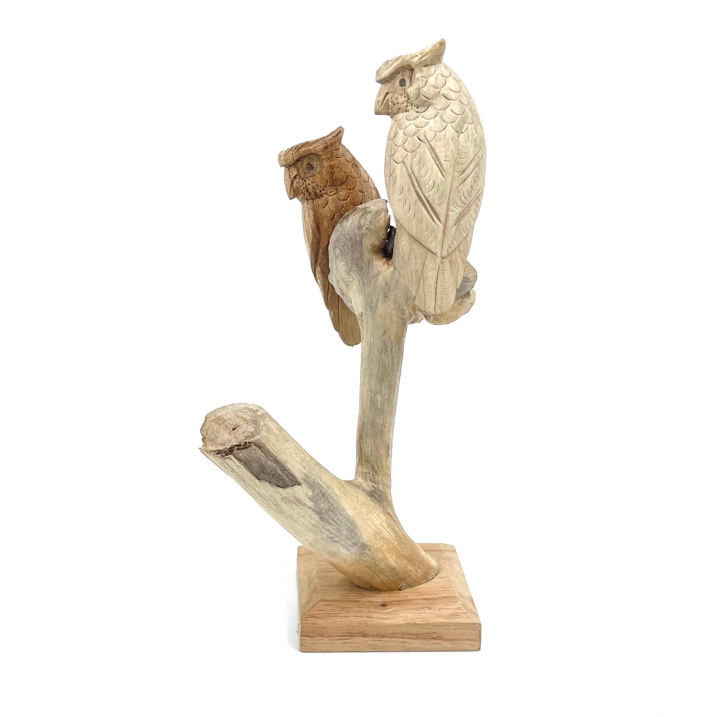 Parasite Wood Double Owl Carvings