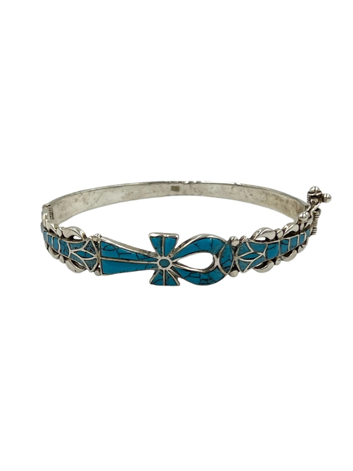Large Silver Ankh Bracelet