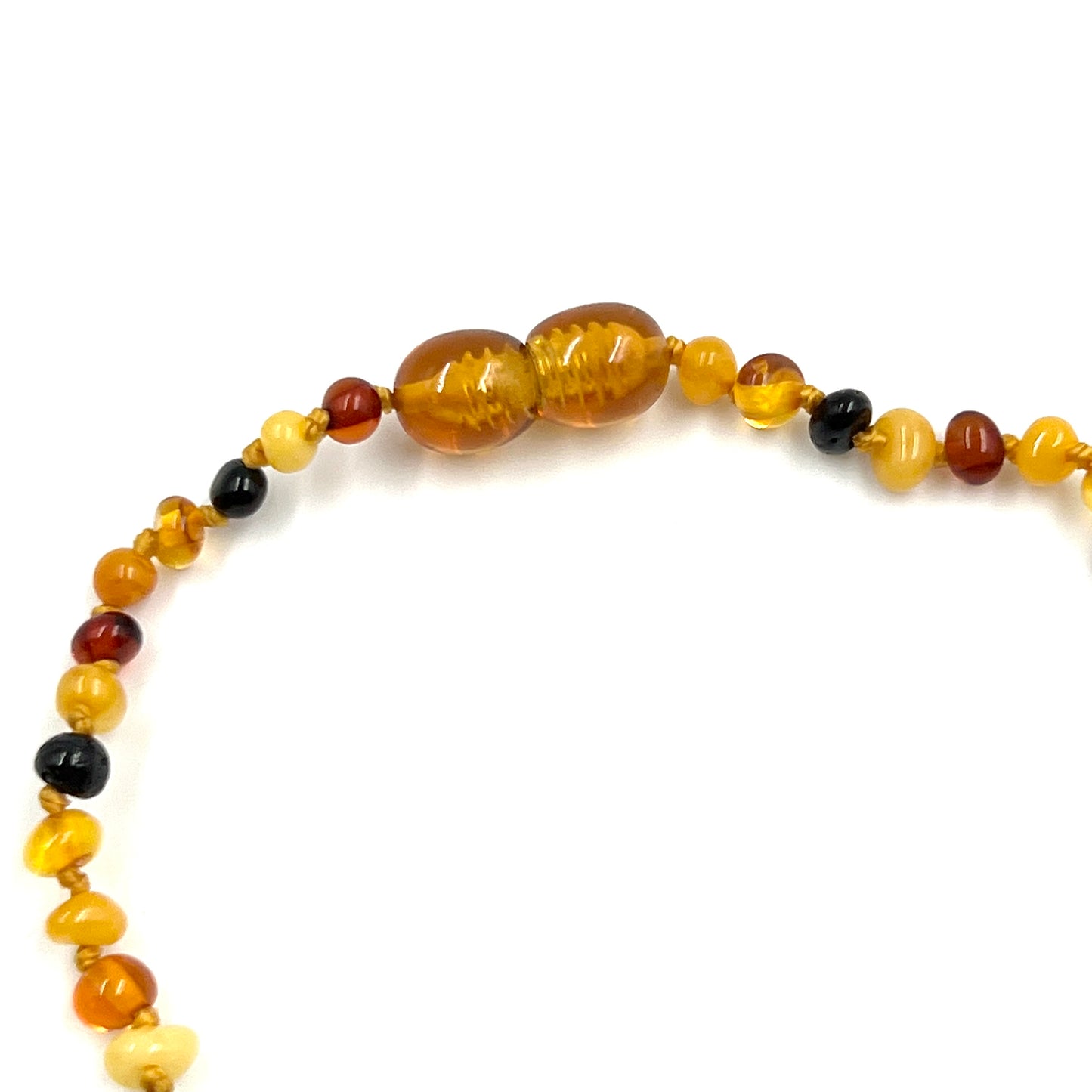 Hand Knotted Amber Baby Teething Necklaces Multi Chips