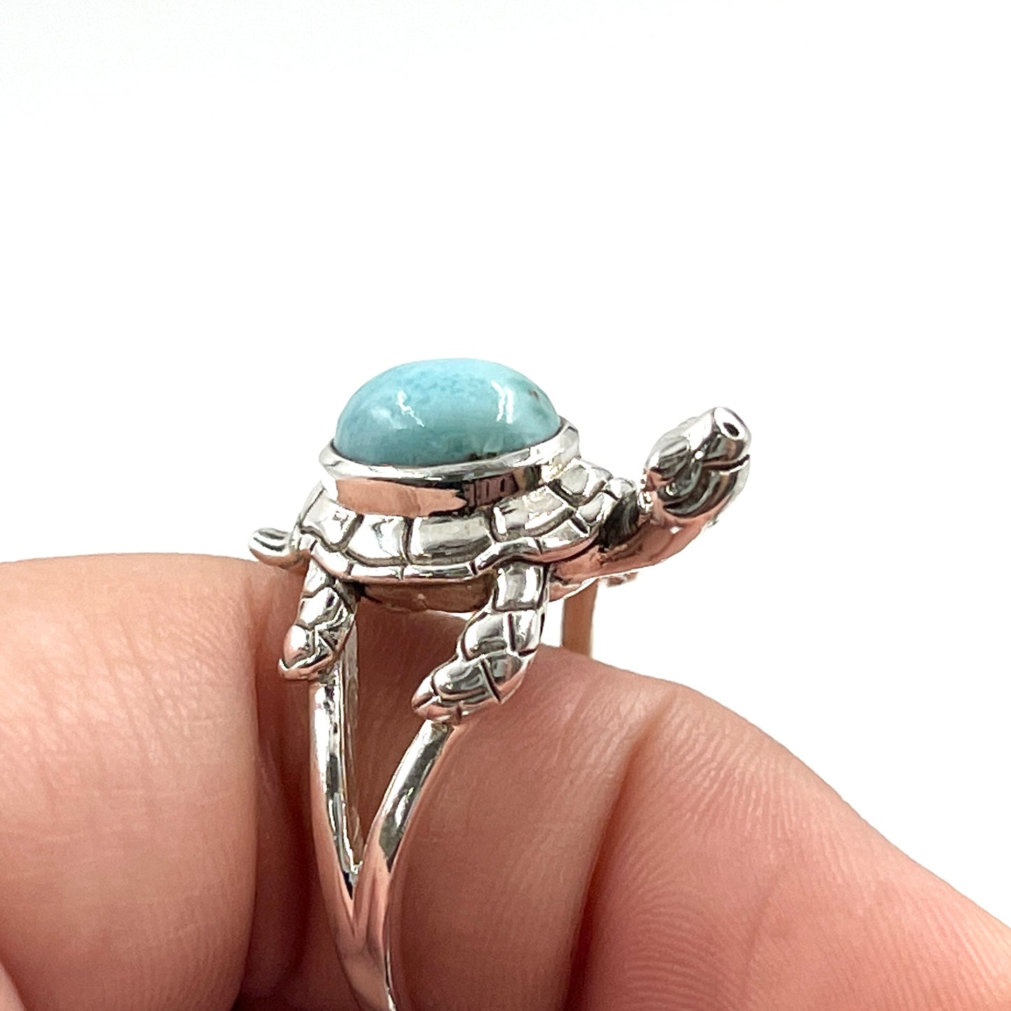 Larimar Sea Turtle Ring