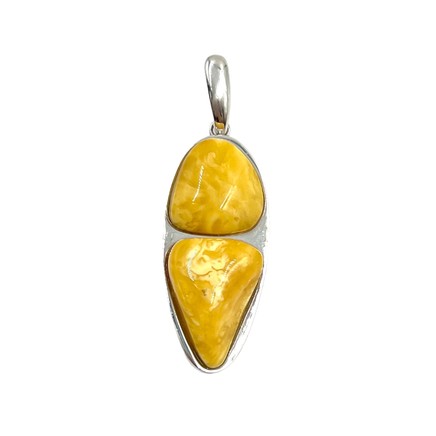 Double Butterscotch Amber Pendants