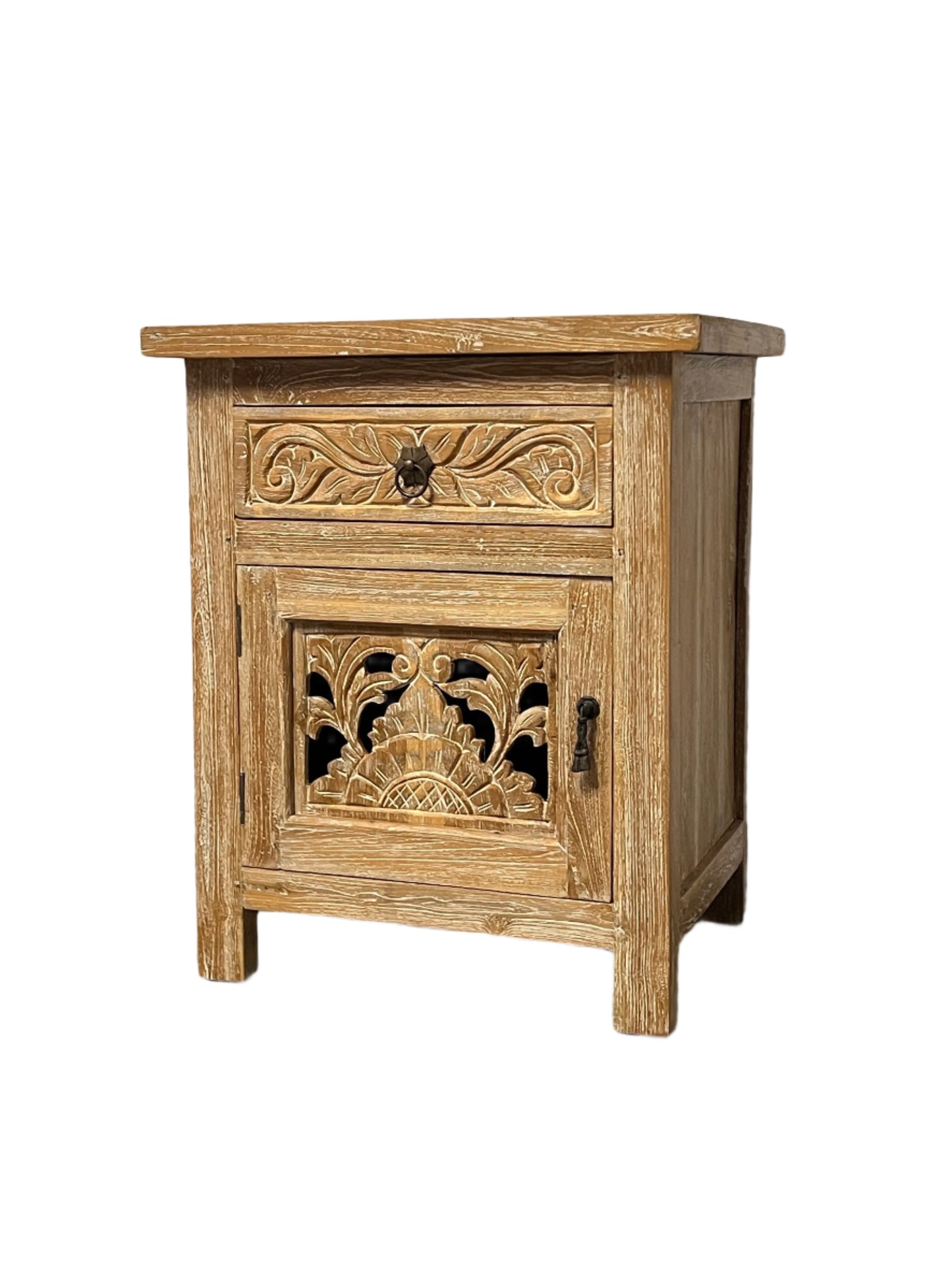 White Washed Teakwood Night Stands