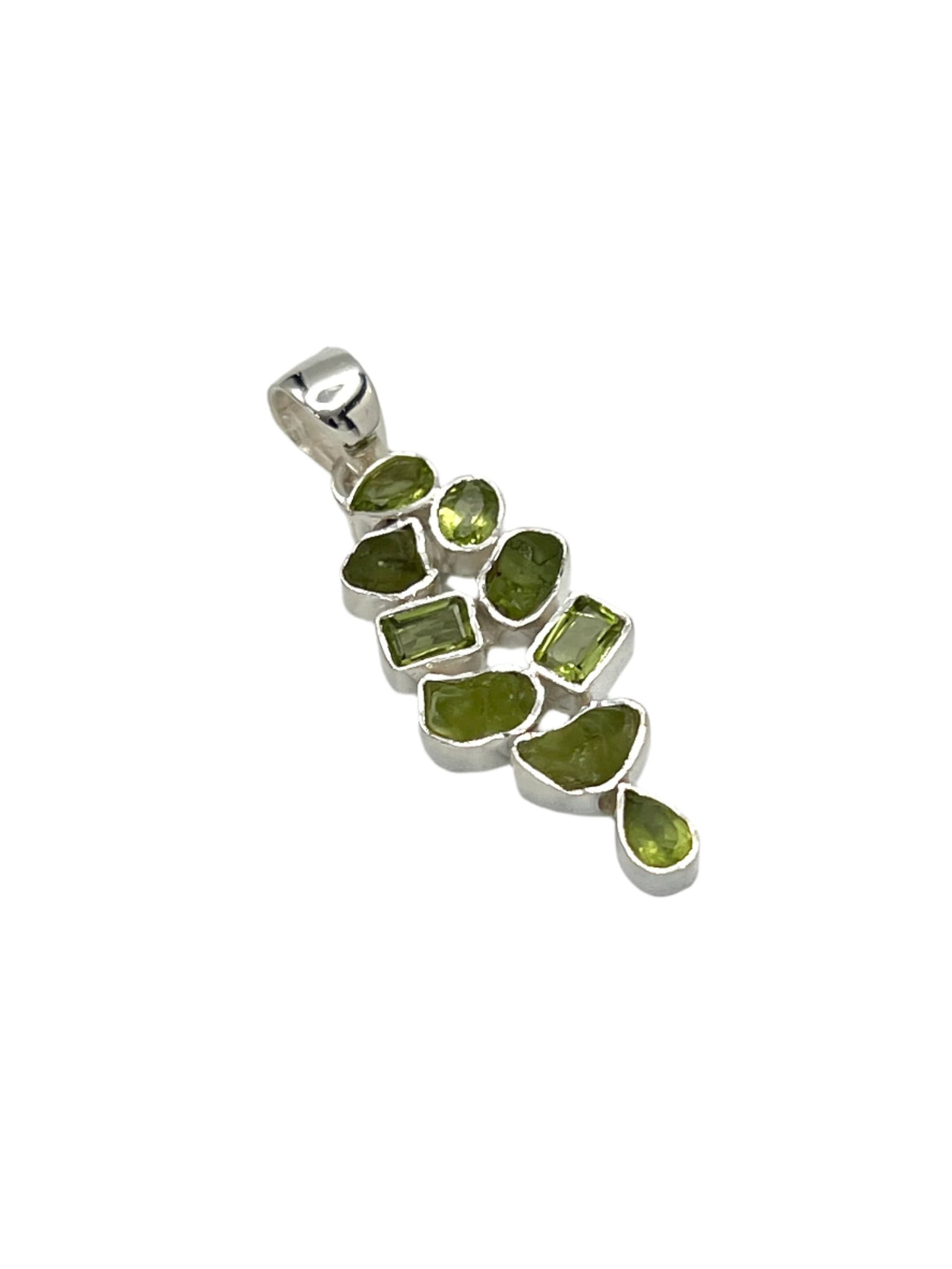Sterling Silver Peridot Freeform Pendants