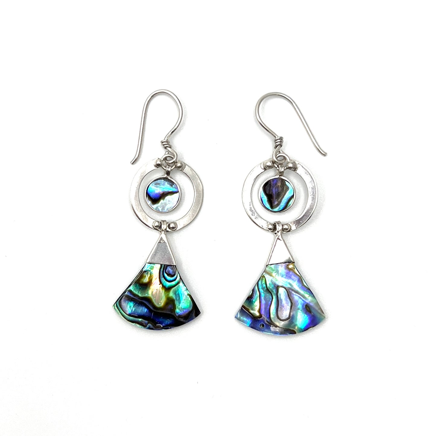 Sterling Silver Fan Abalone Earrings