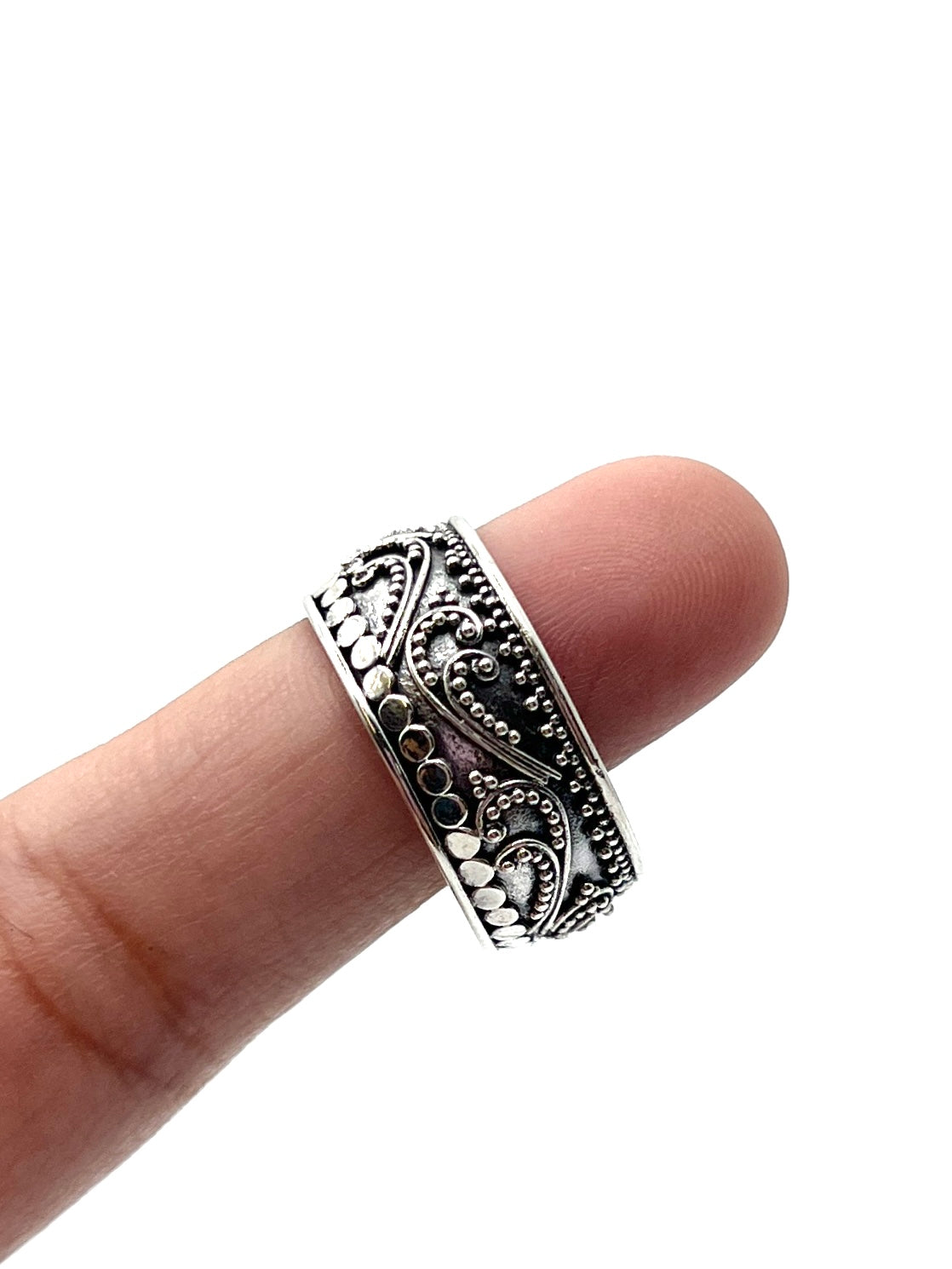 Sterling Silver Bali Swirl Band Rings