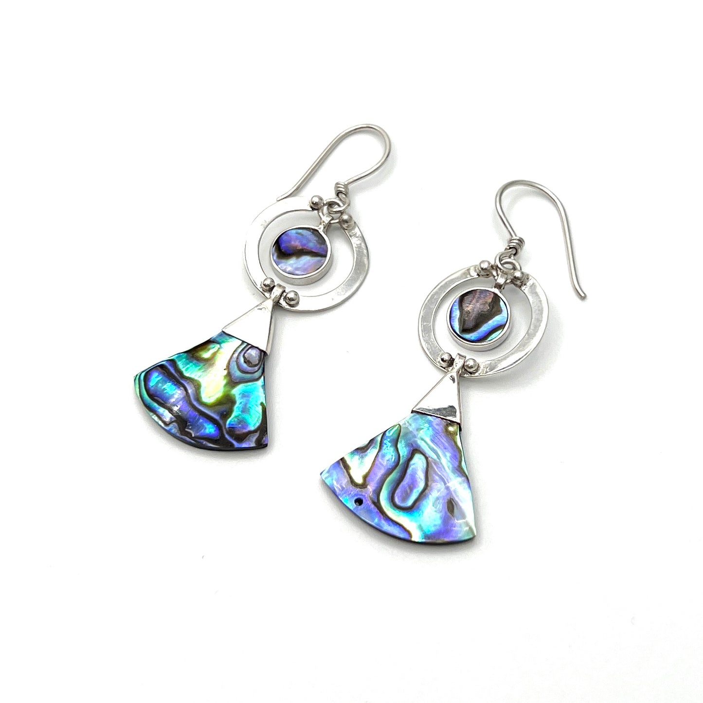 Sterling Silver Fan Abalone Earrings