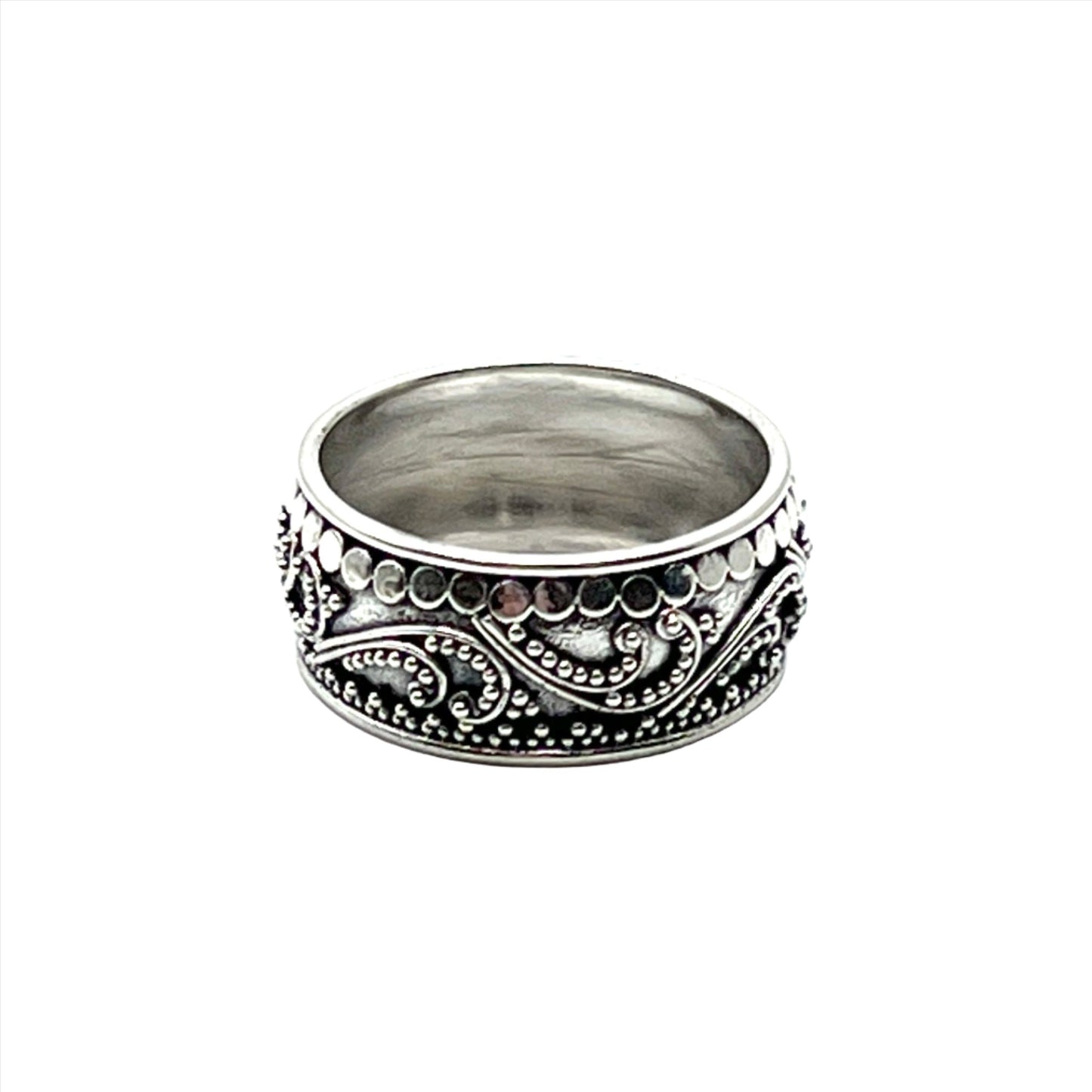 Sterling Silver Bali Swirl Band Rings