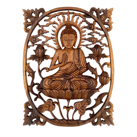 Buddha Framed Panel Carving