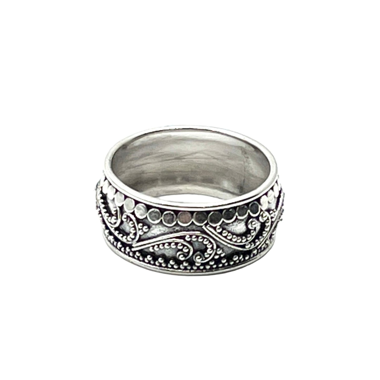 Sterling Silver Bali Swirl Band Rings