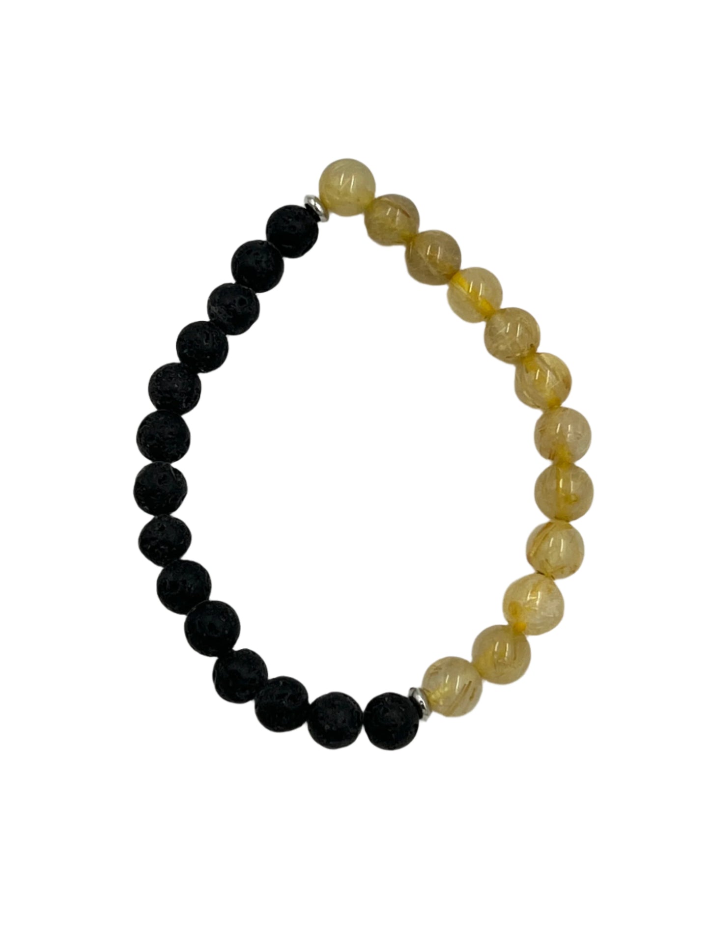 Gold Rutilated Clear Quartz Stretchy Bracelets