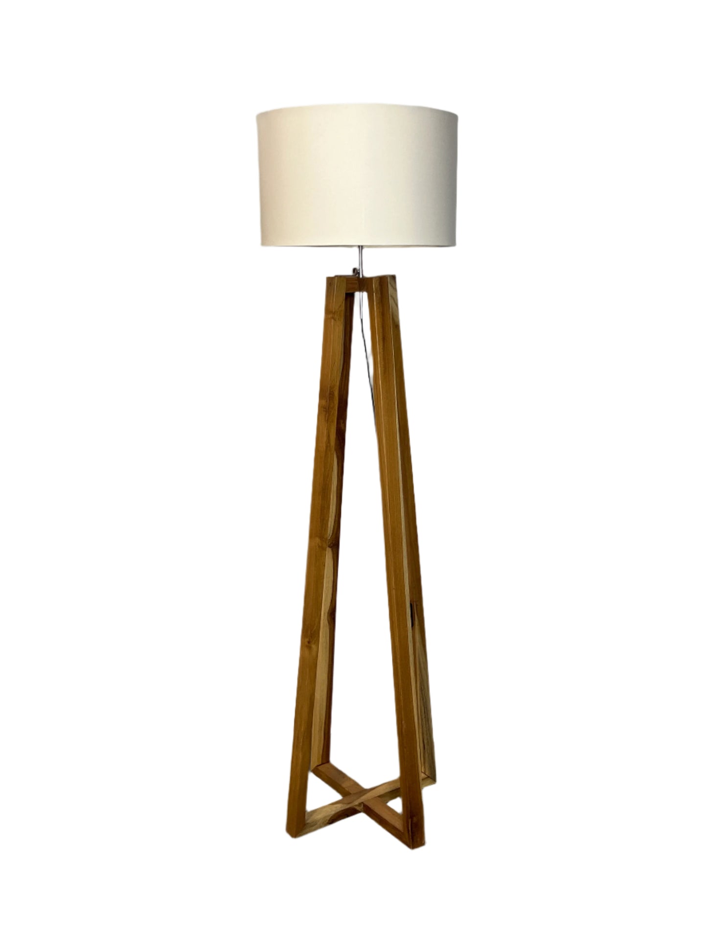 Teak Triangular Floor Lamp