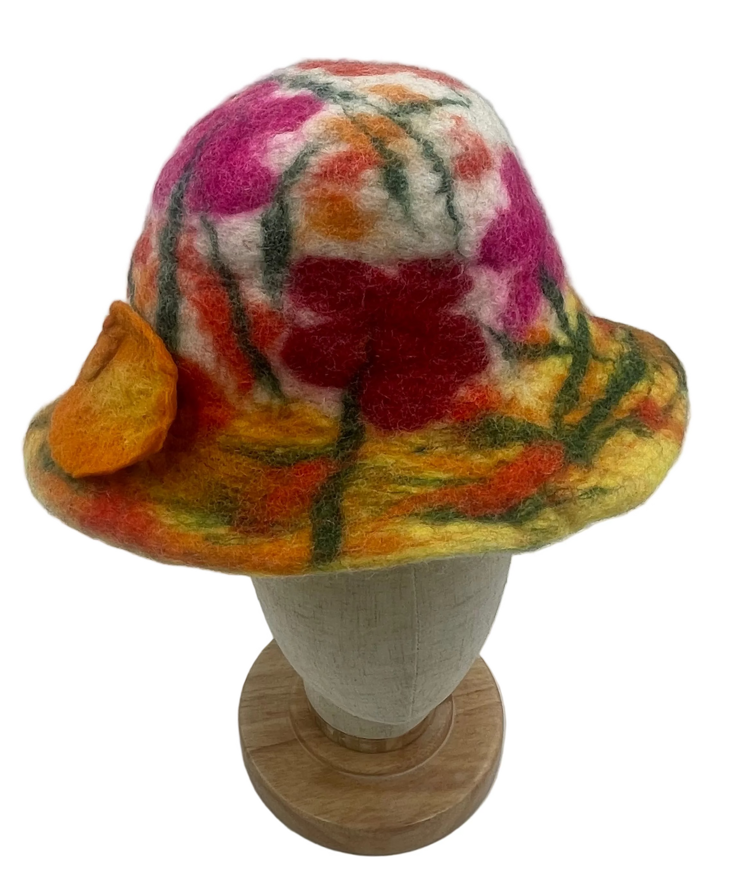 Hand Felted Spring Wool Hat