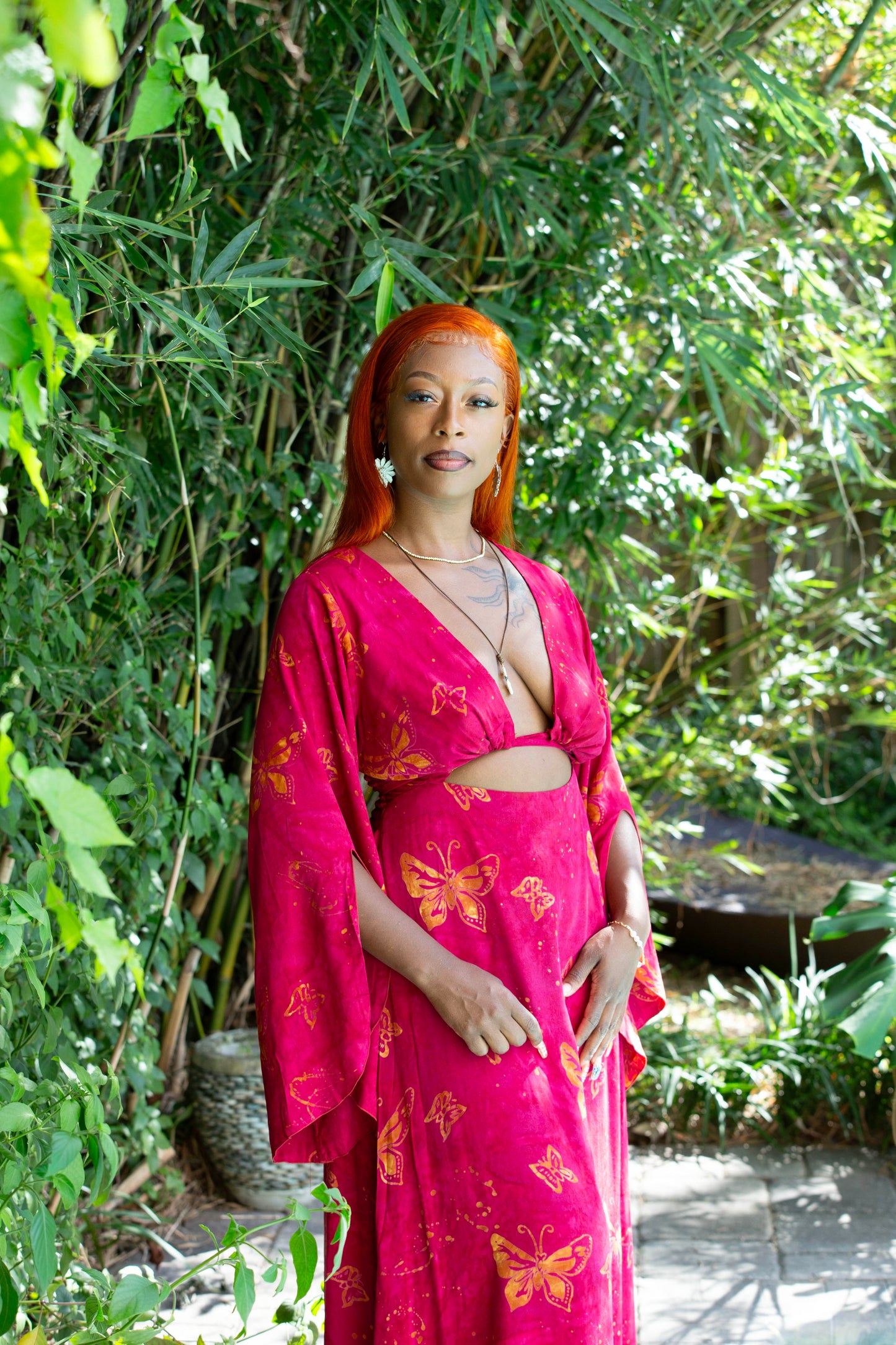 Hand Batiked Keyhole Dress