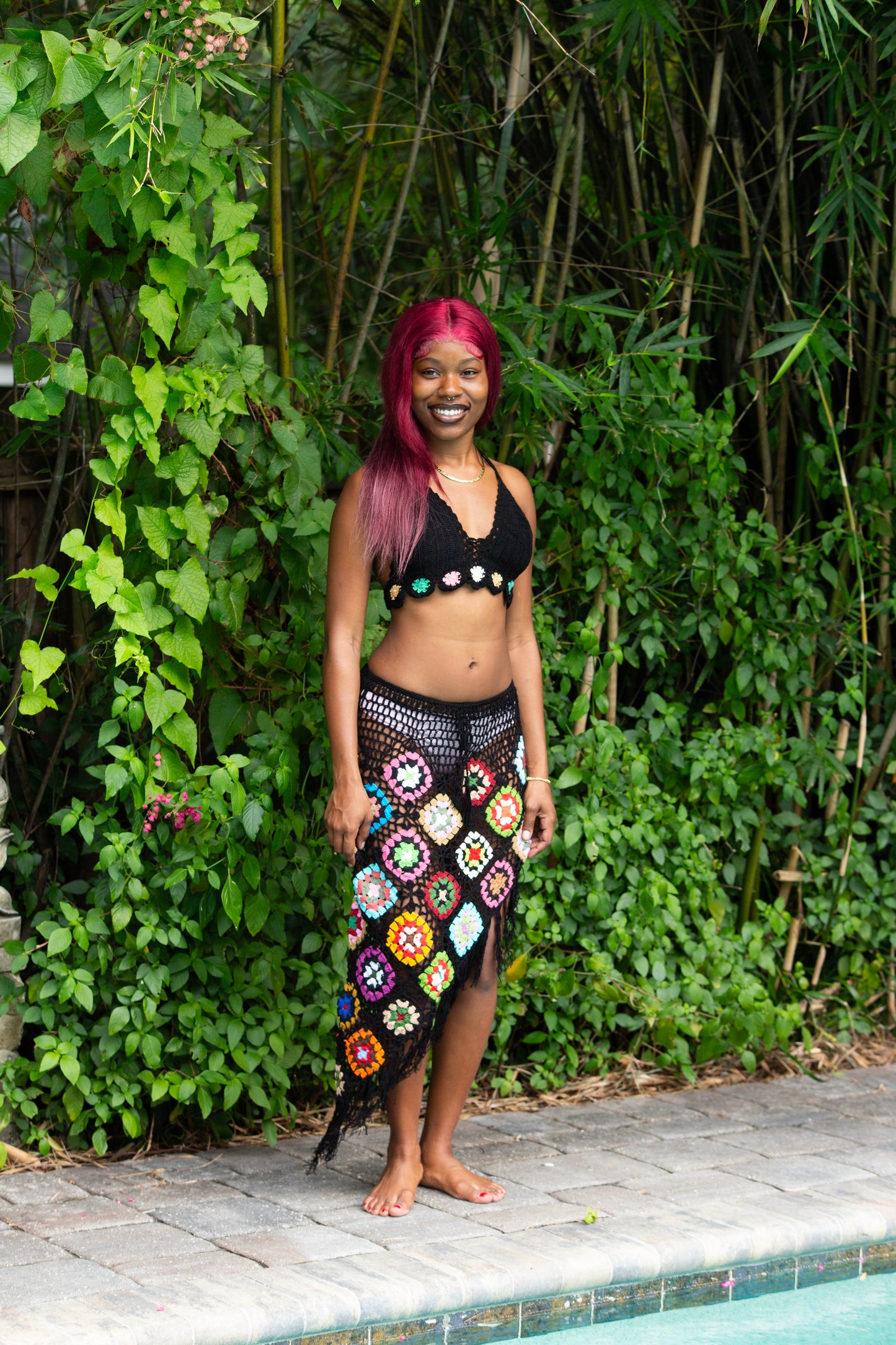 Crochet Fringe Skirt Set