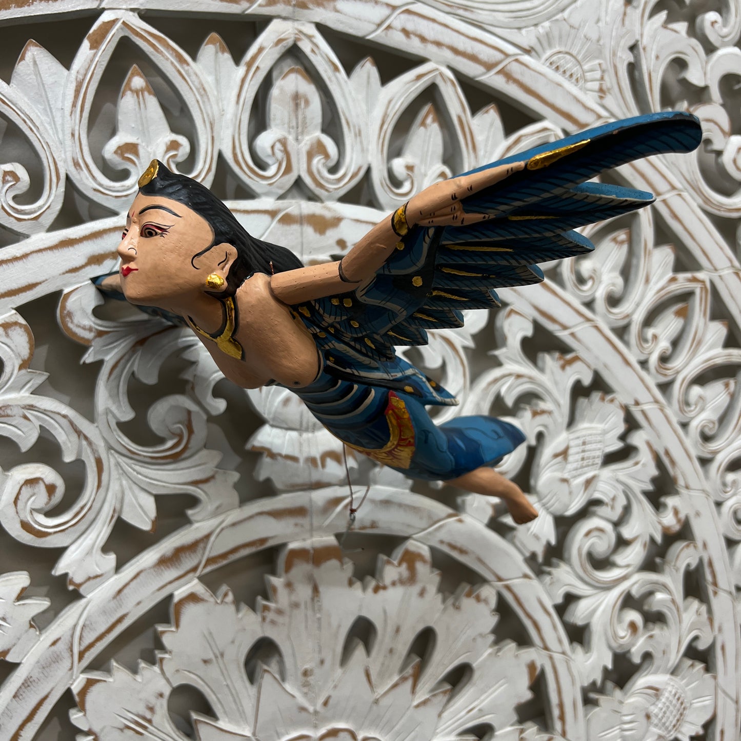Hand Carved Flying Goddess Dewi Sri Spirit Chasers | 3 Colors