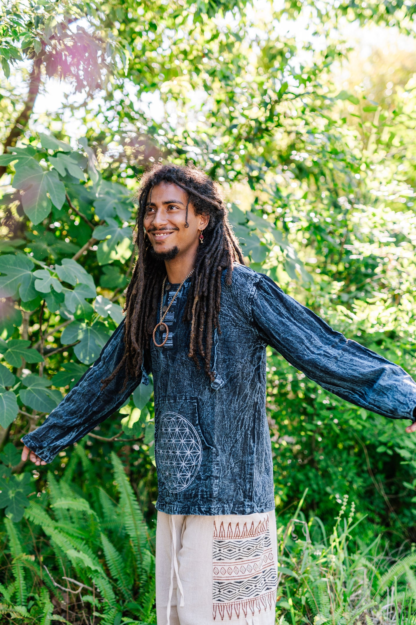 Stonewashed Flower of Life Hoodie