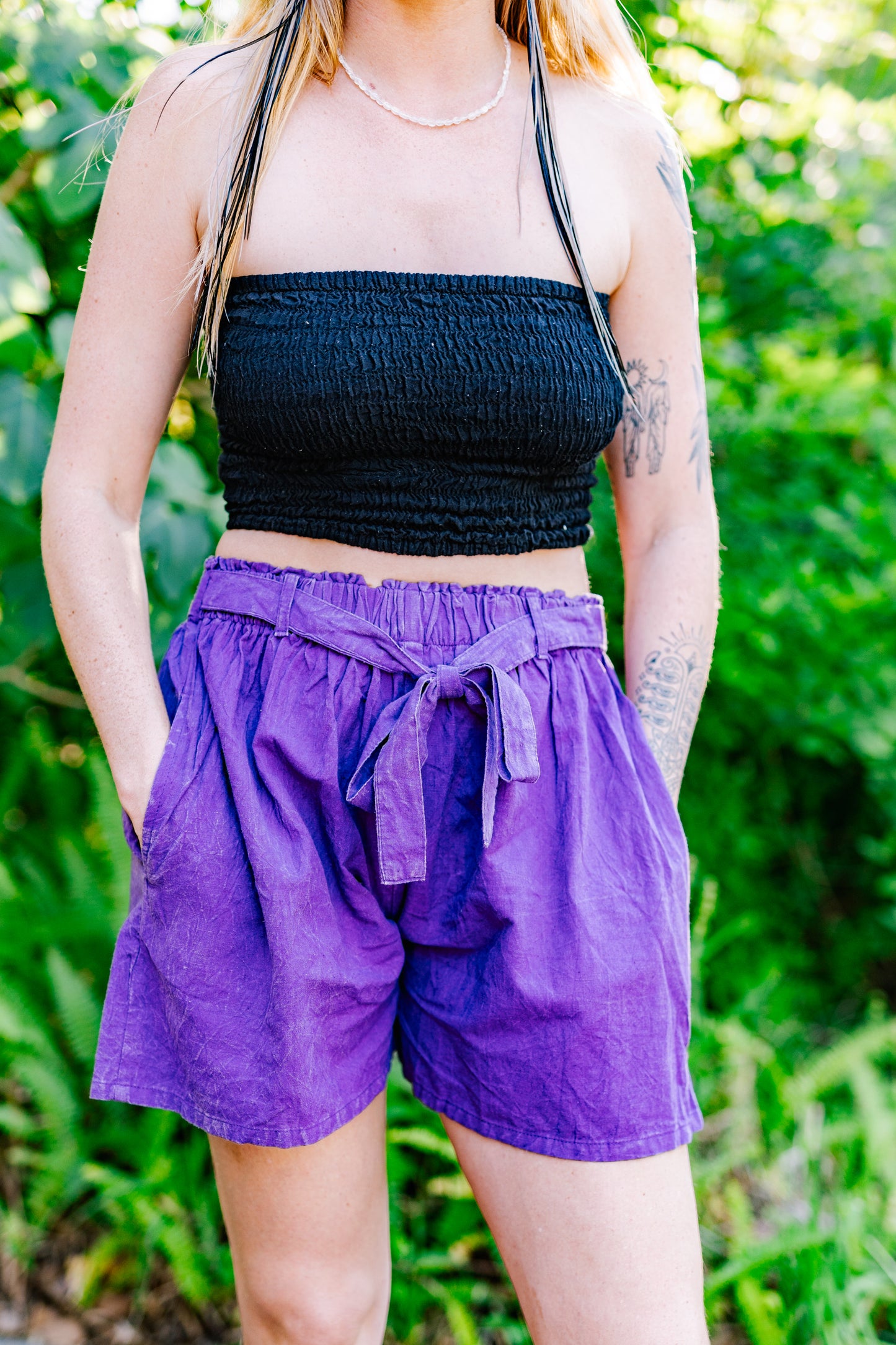 Hemp Tie Waist Shorts