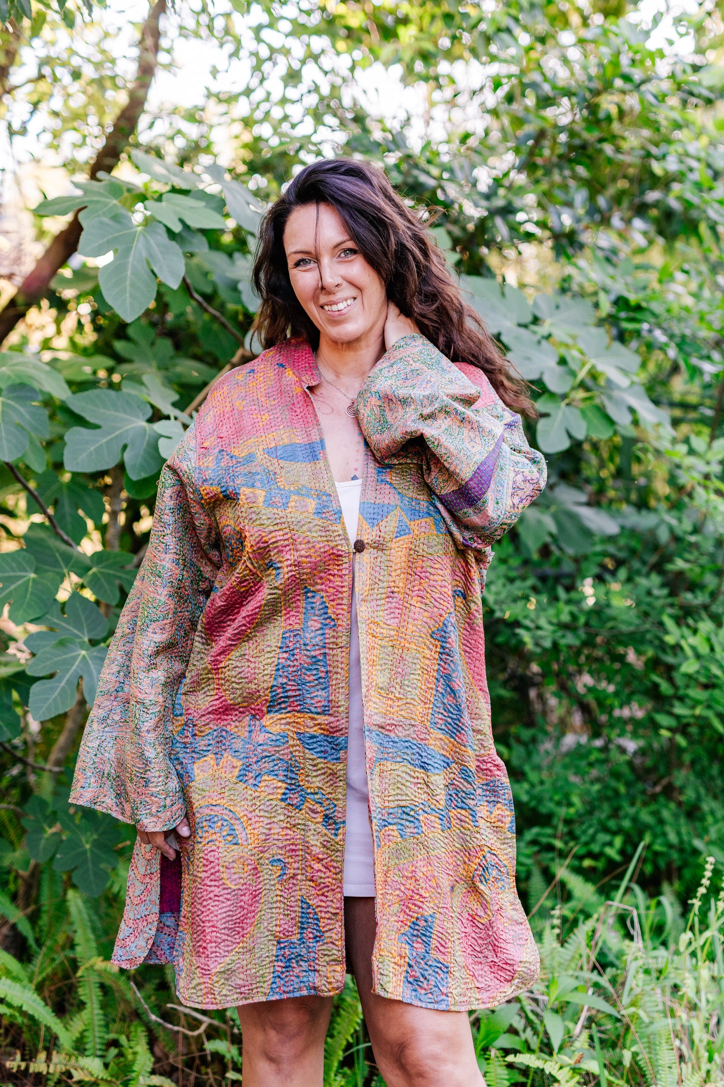 Recycled Silk Kantha Kimono Jacket