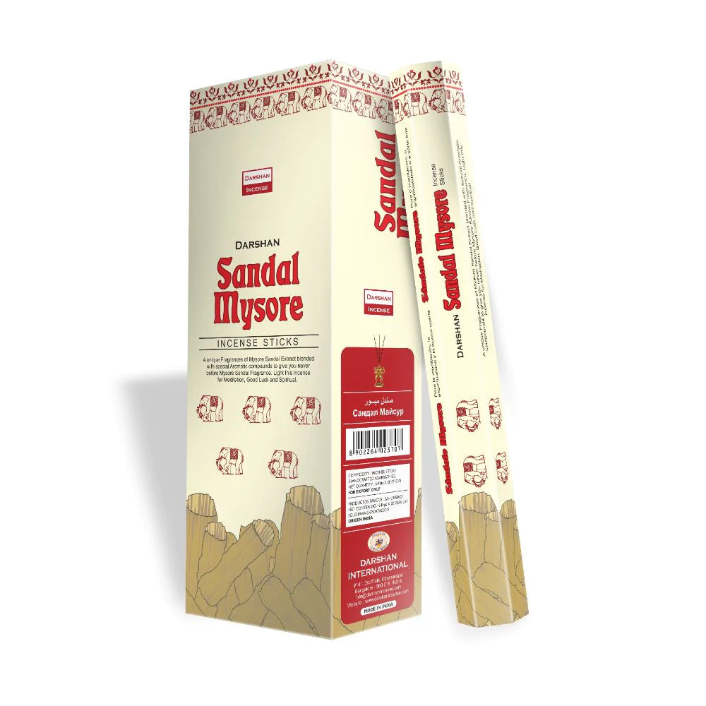 Darshan Sandal Mysore Incense 20 Hex Pack