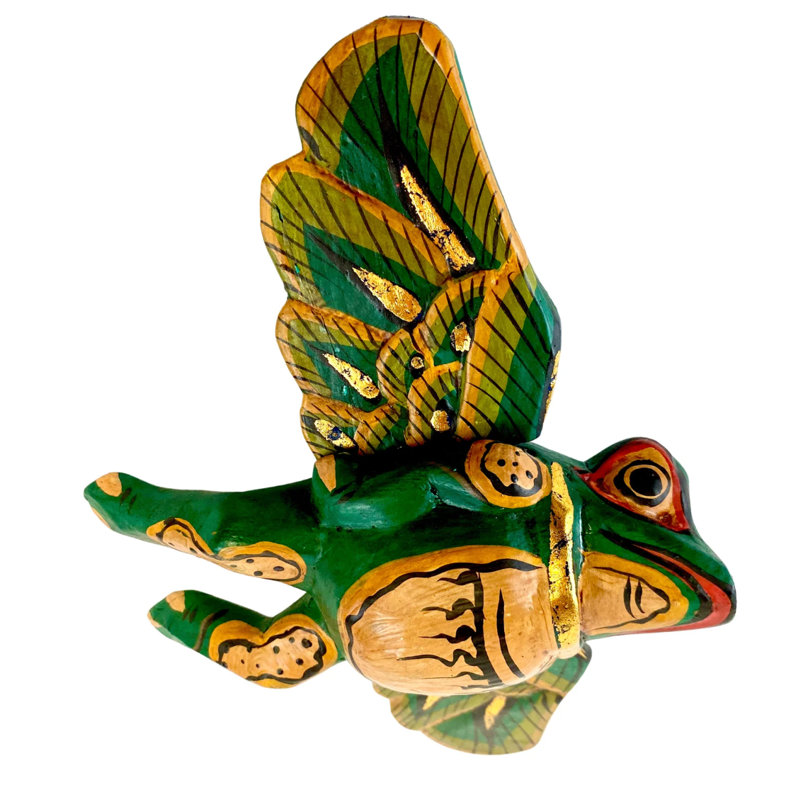 Hand Carved Flying Frog Spirit Chaser