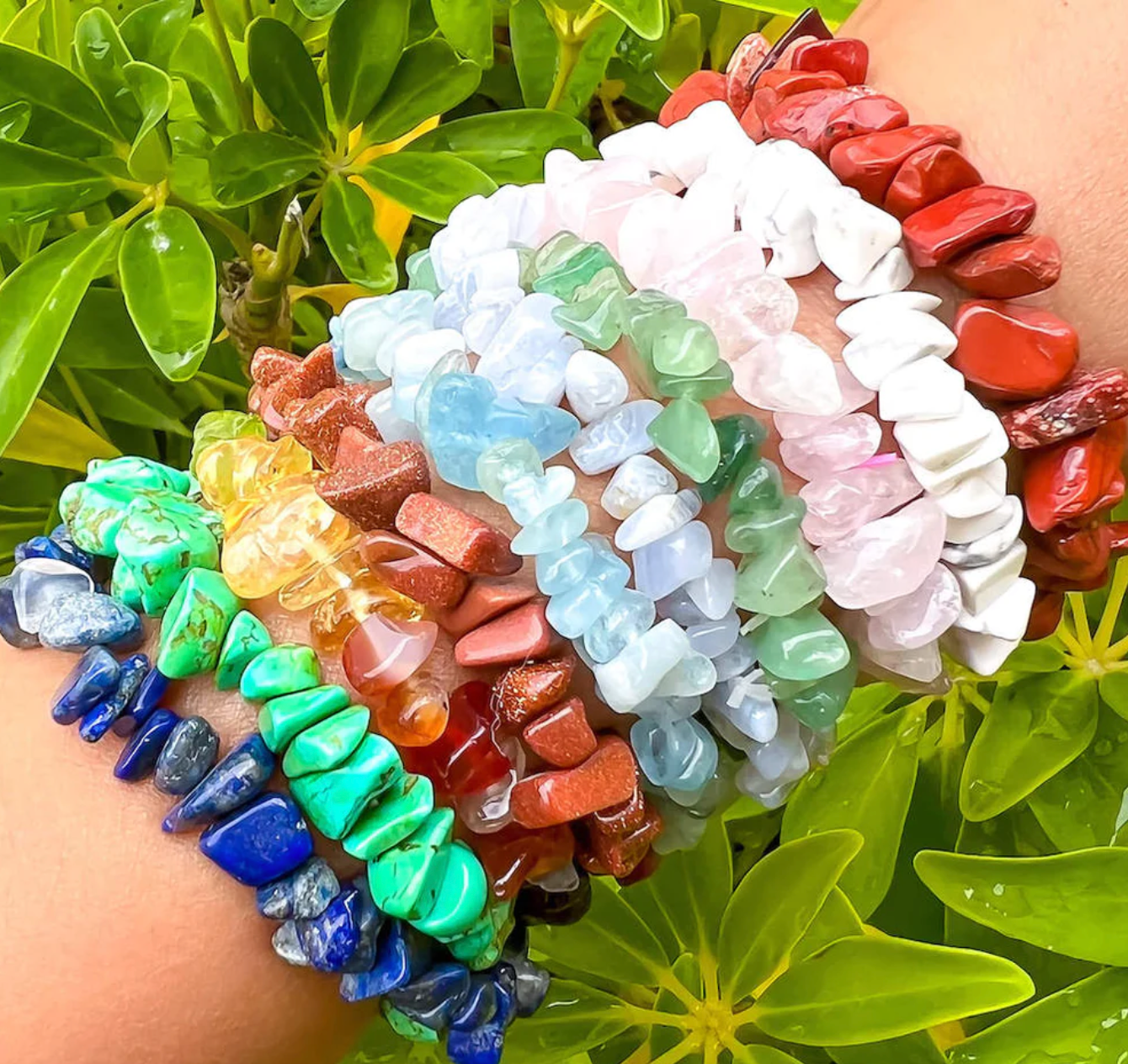 Stretchy Stone Chip Bracelets