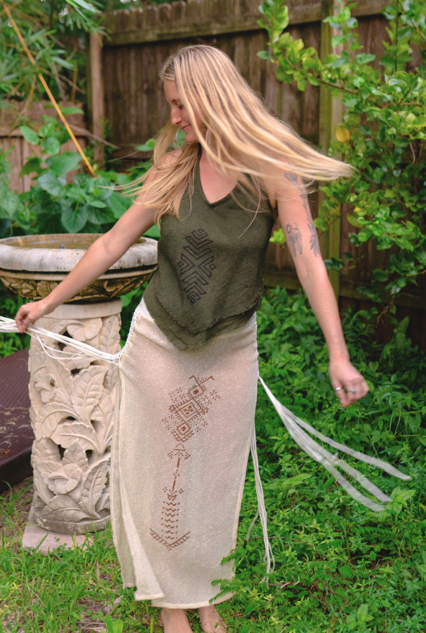 Desert Rose Double Slit Mesh Skirt