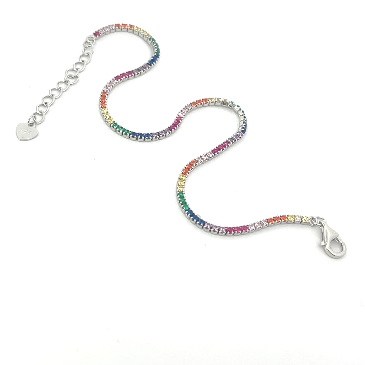Prism Cubic Zirconia Tennis Bracelet in Silver