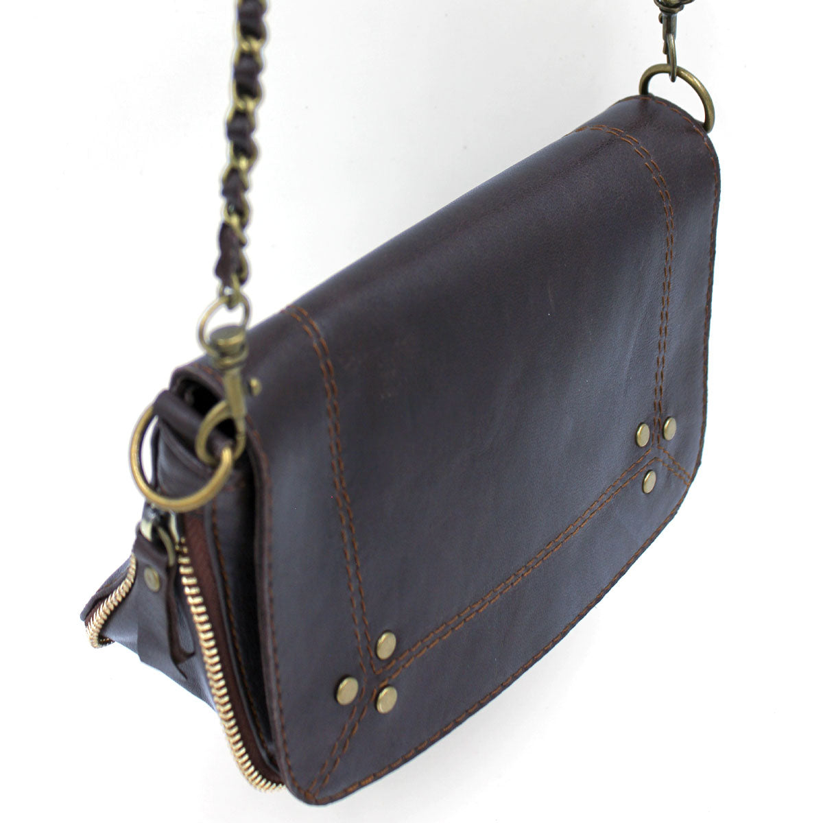Chain Strap Suede Shoulder Bag | Moroccan Leathers