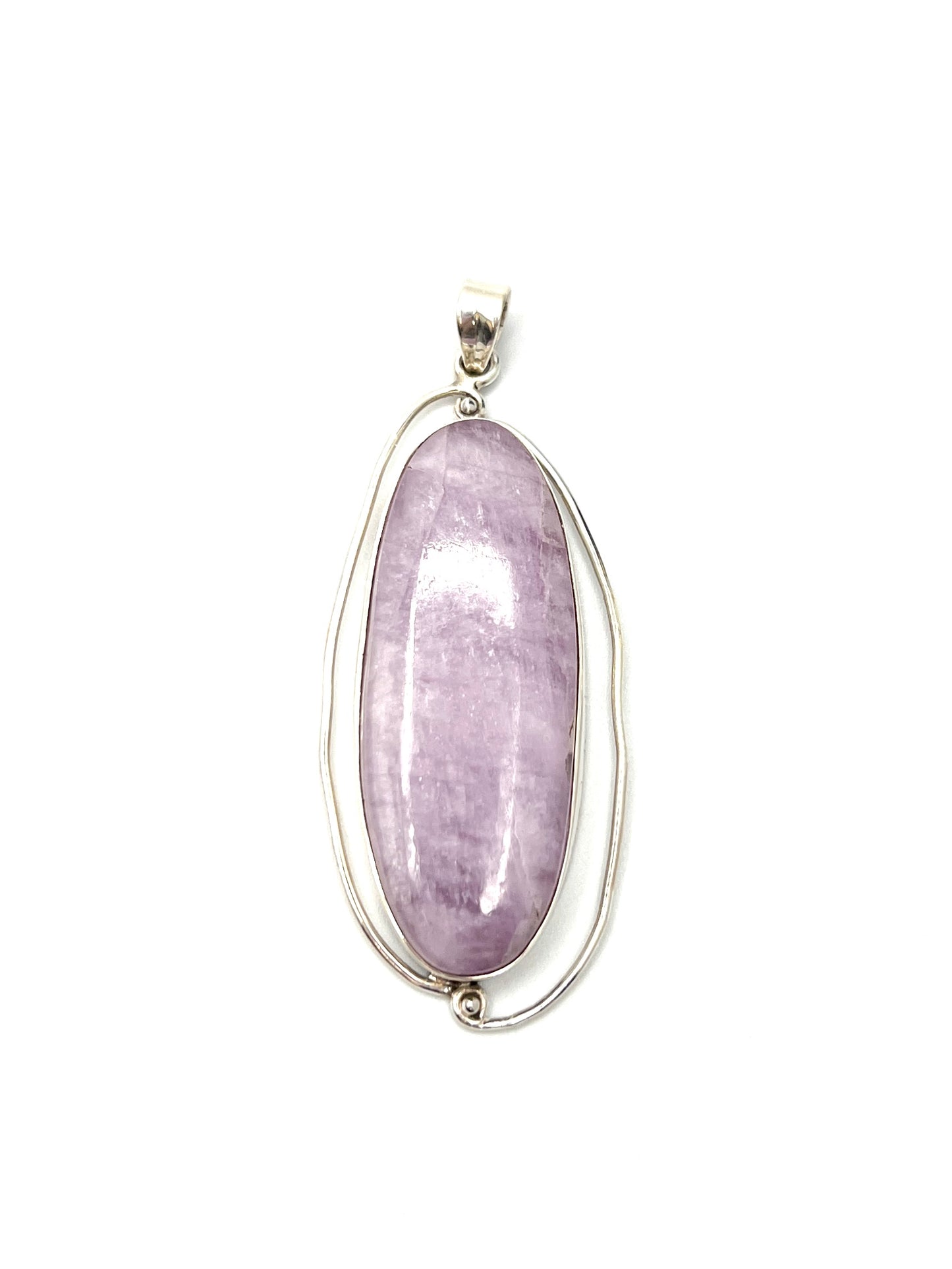 Silver Double Wire Kunzite Pendants