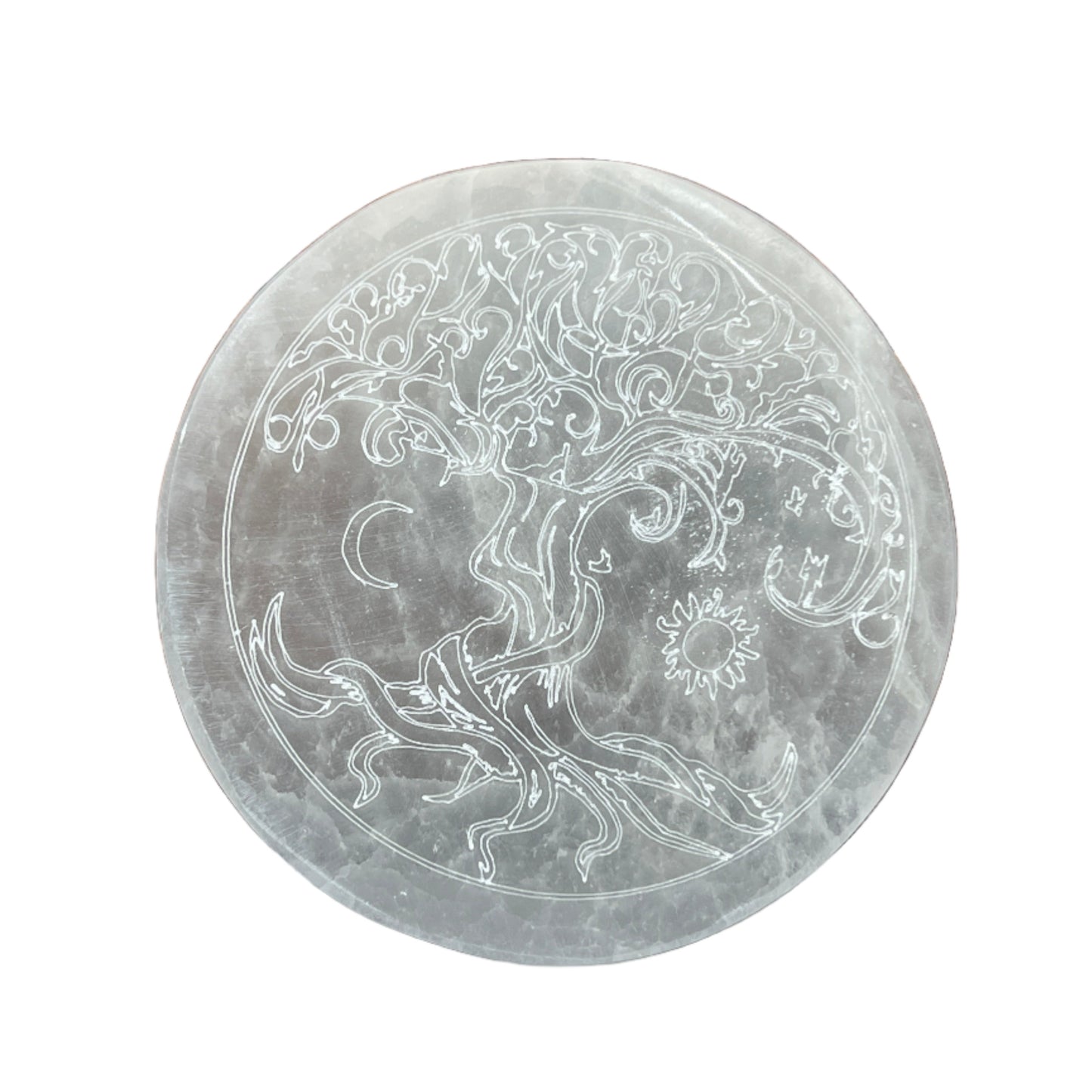 Tree of Life Selenite Crystal Charging Cleaning Tiles