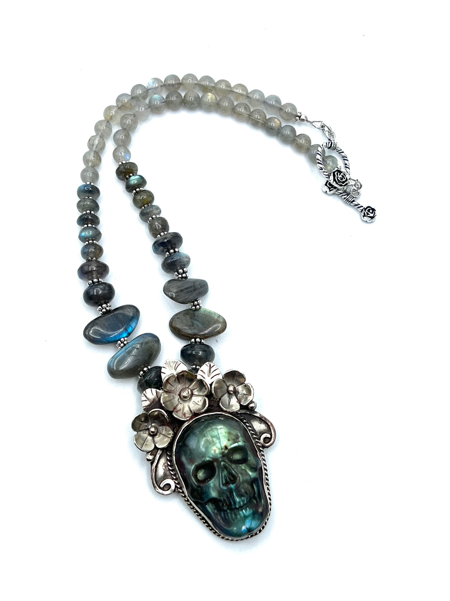 Labradorite Skull Necklaces