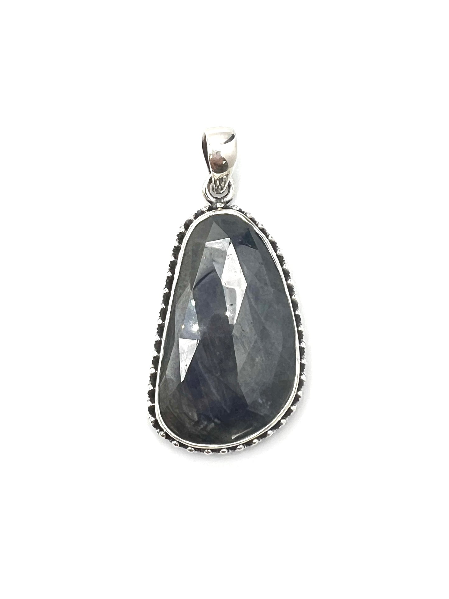 Faceted Sapphire Beaded Pendants