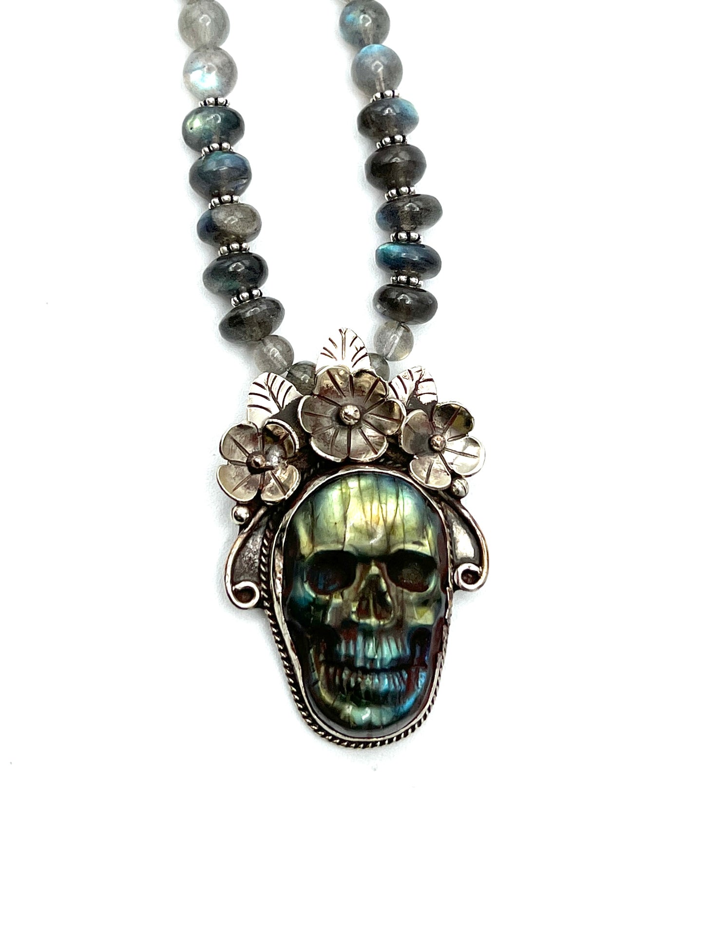 Labradorite Skull Necklaces