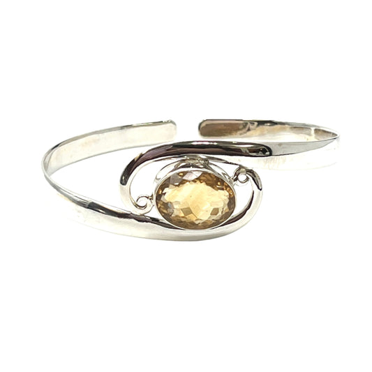 Sterling Silver Citrine Cuff Bracelet