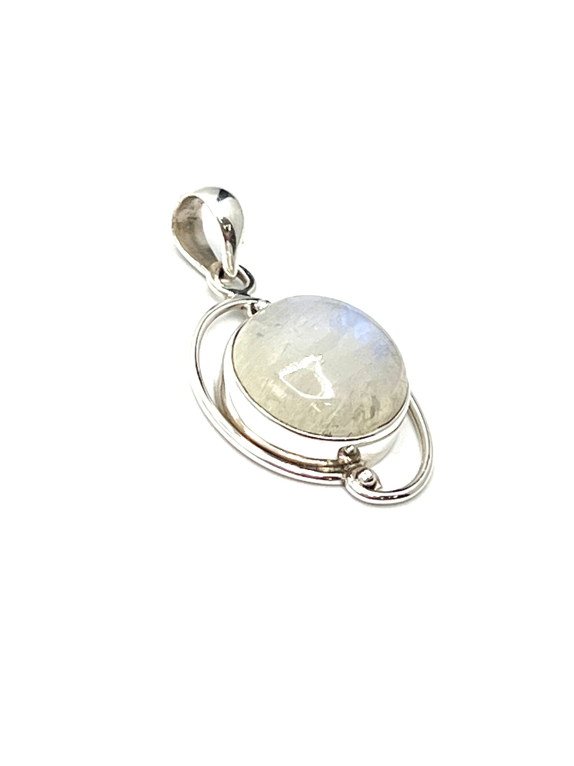 Silver Double Wire Moonstone Pendants
