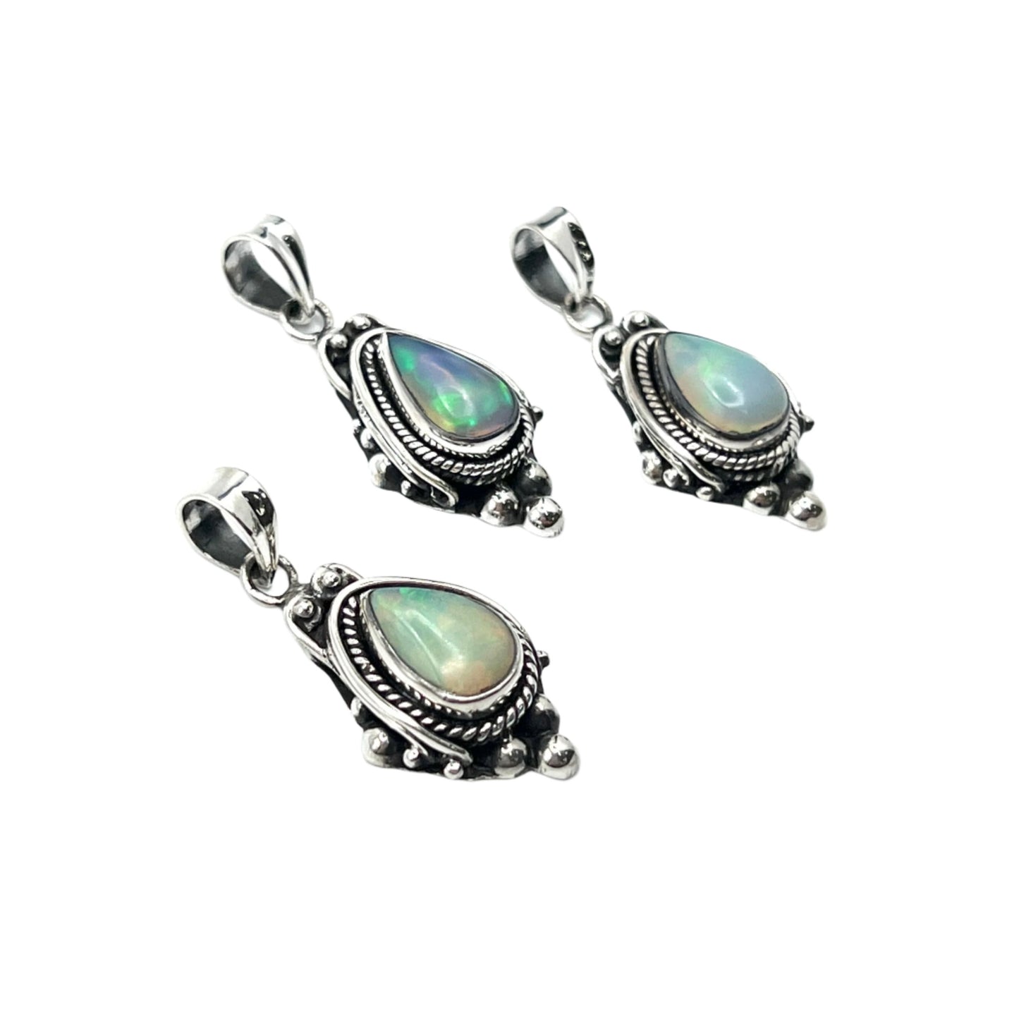 Bali Ball Point Opal Pendants