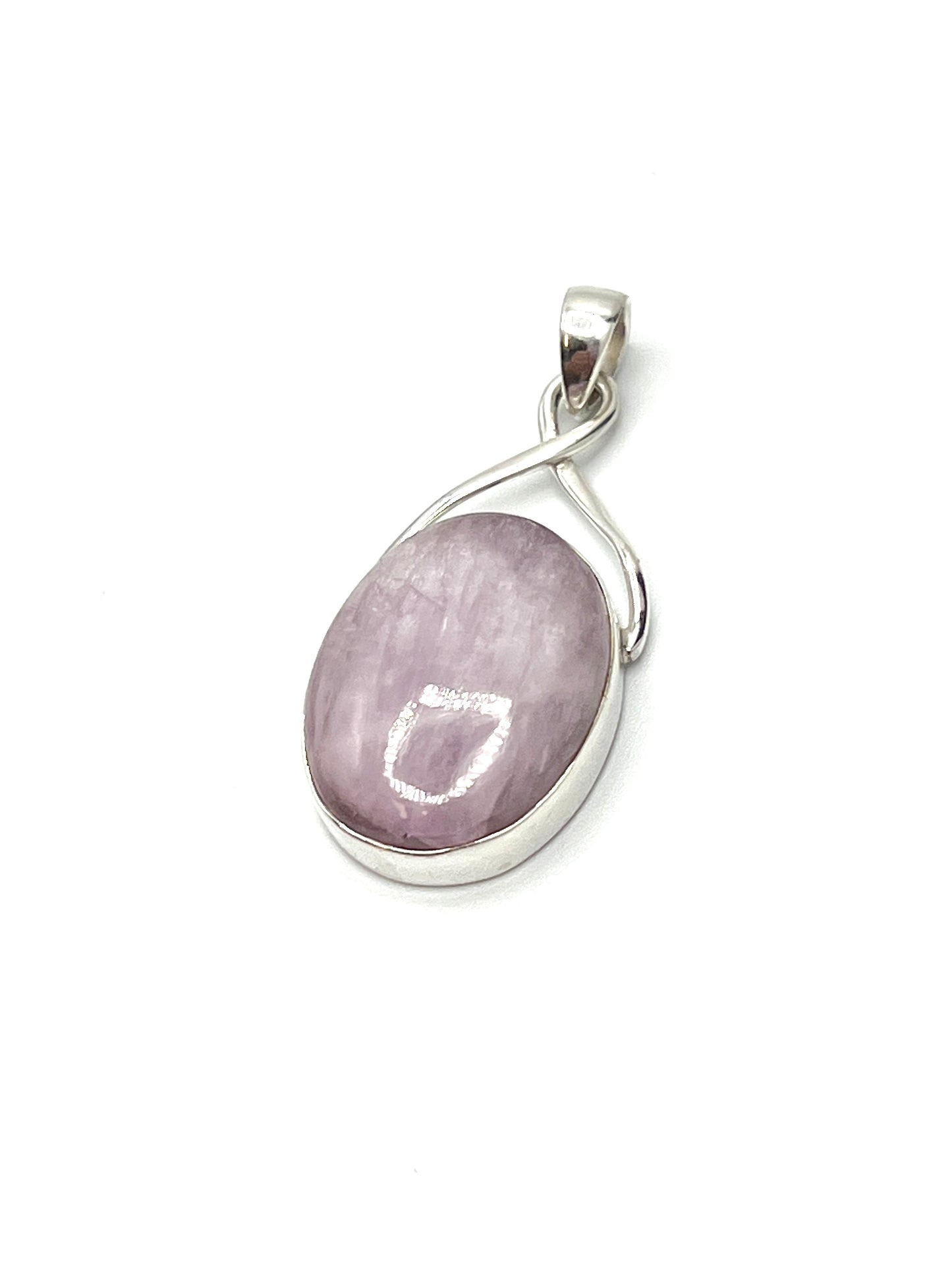 Silver Twist Kunzite Pendants