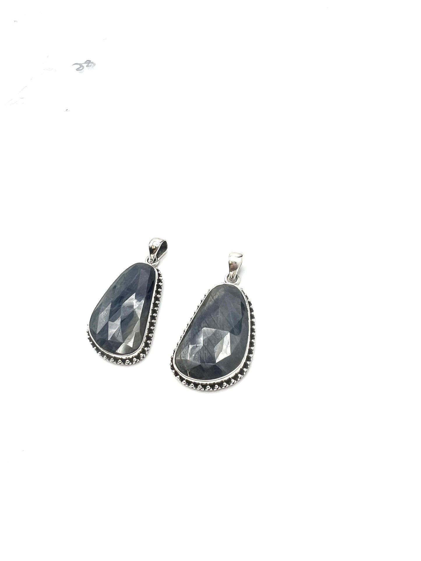 Faceted Sapphire Beaded Pendants
