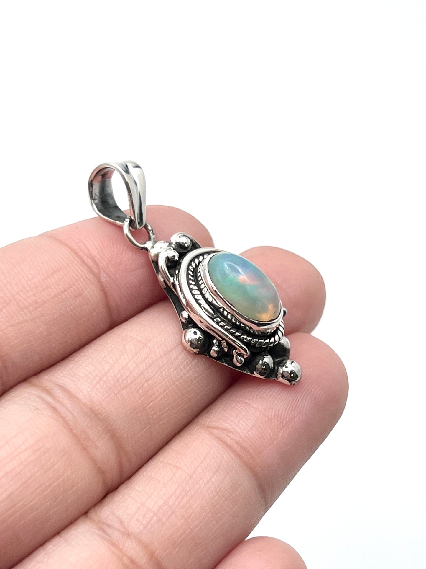 Bali Ball Point Opal Pendants