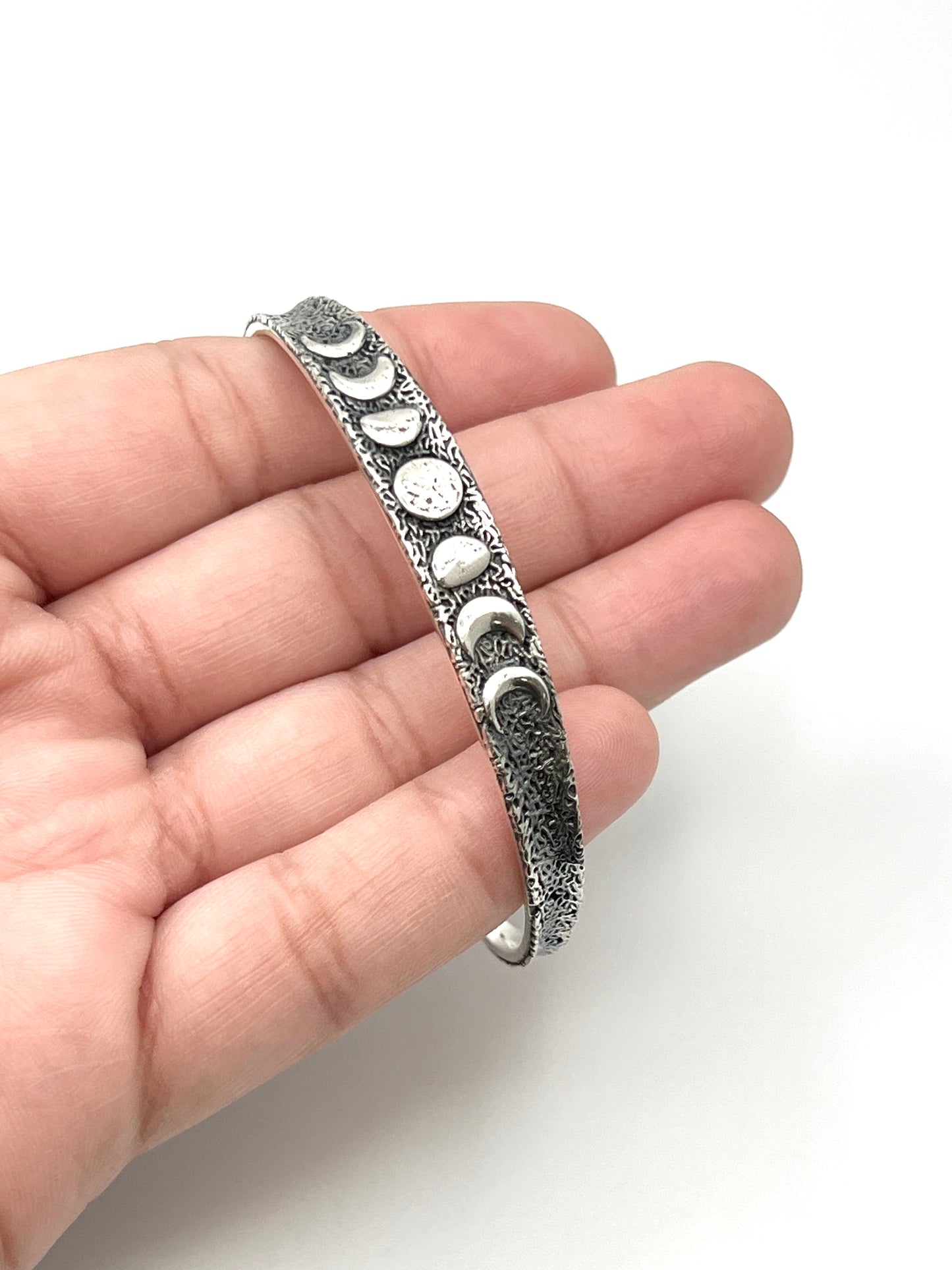 Oxidized Silver Moon Phases Cuff