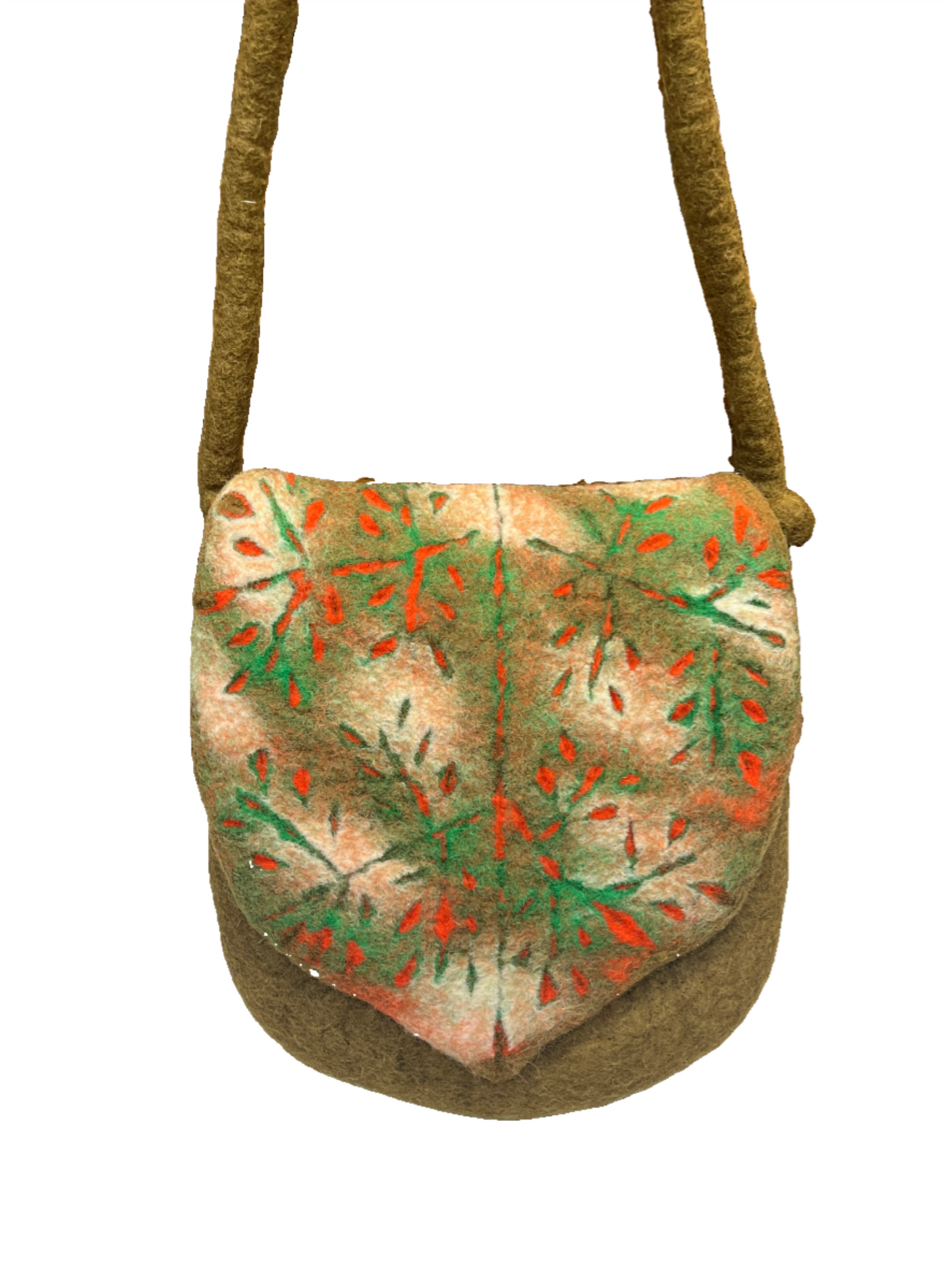 Hand felted Leaf Wool Bag