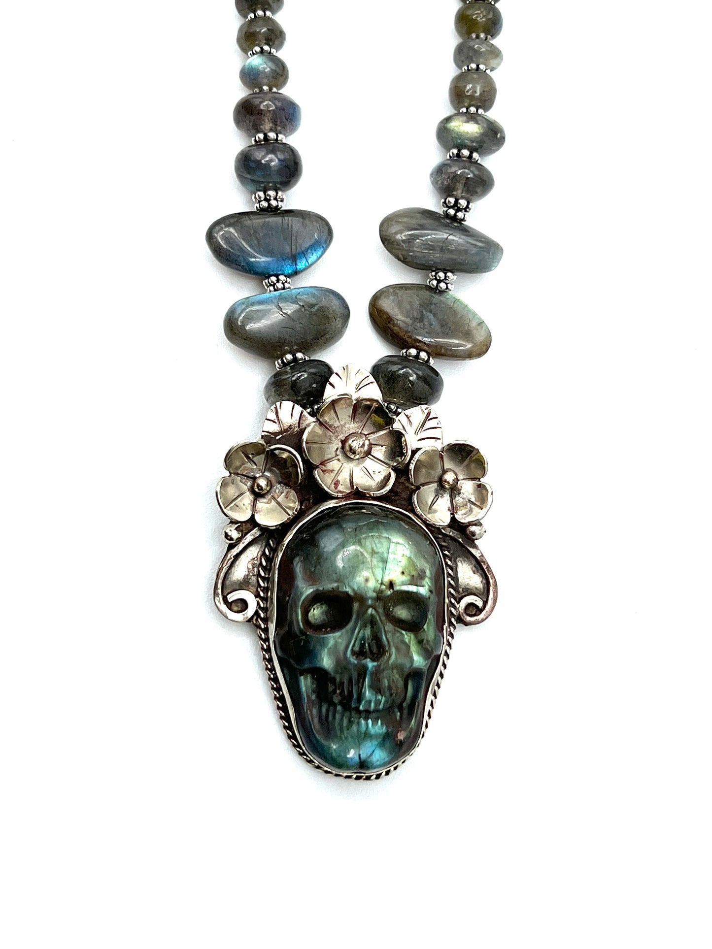 Labradorite Skull Necklaces