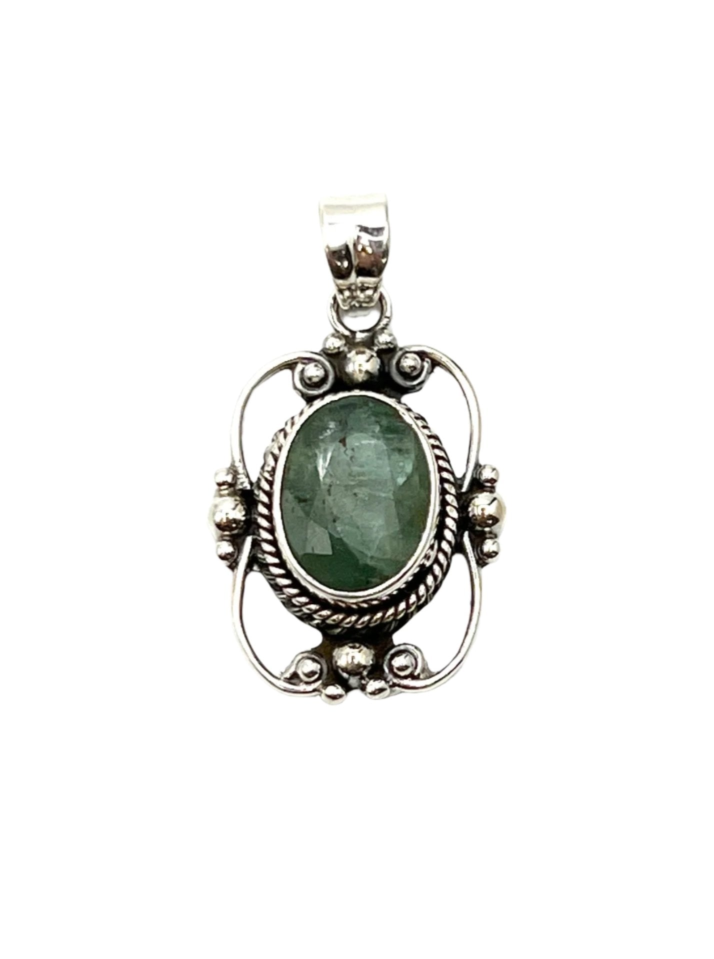 Sterling Silver Victorian Mirror Pendants Premium Stones