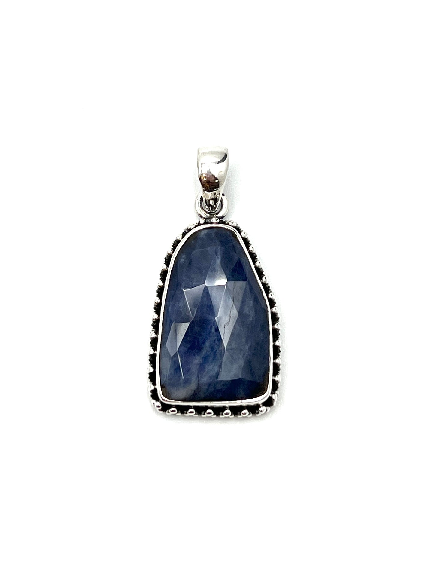 Faceted Sapphire Beaded Pendants